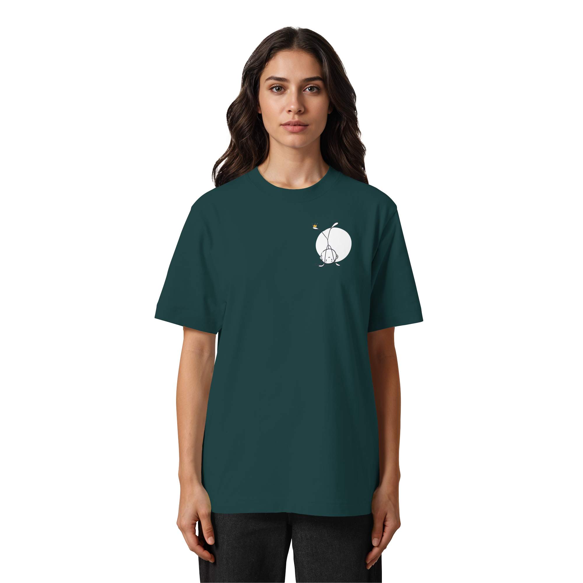 Seelenmännchen "Handstand Edition" Brustprint (dunkel) - Heavy Oversized Organic Shirt