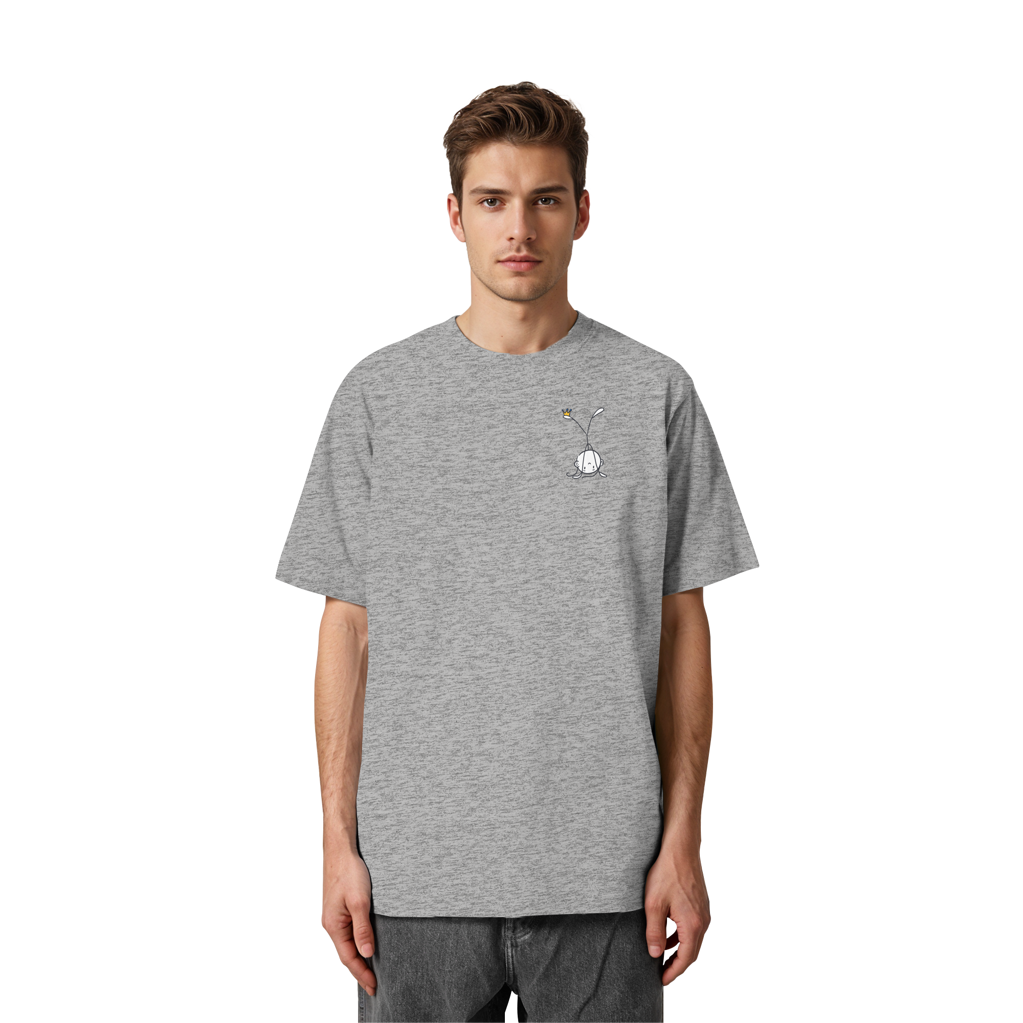 Seelenmännchen "Handstand Edition" Brustprint (hell) - Heavy Oversized Organic Shirt