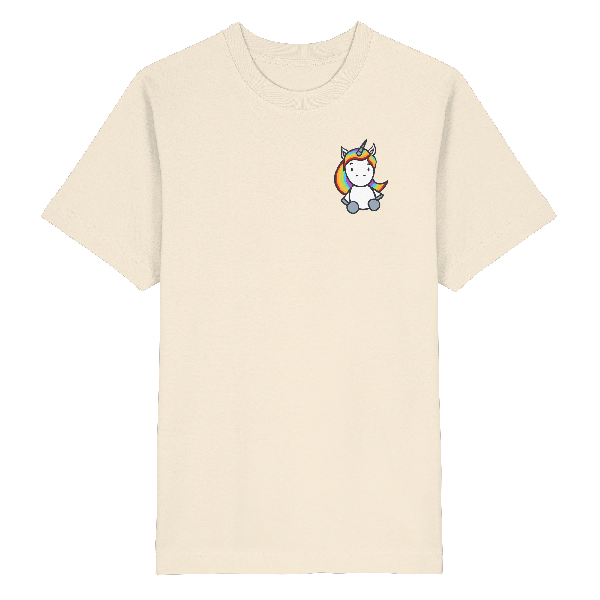 Einhorn mit Regenbogen Haaren - Heavy Oversized Organic Shirt