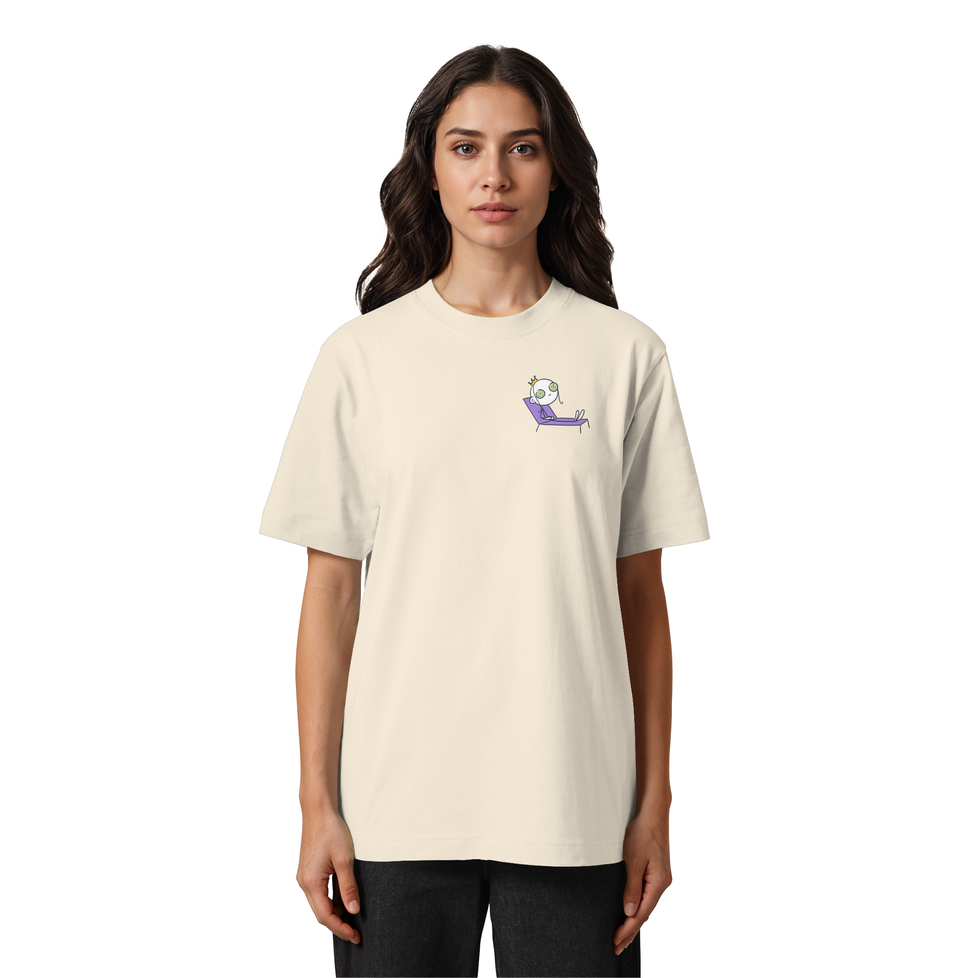 Seelenmännchen "Chill Out Edition" Brustprint - Heavy Oversized Organic Shirt