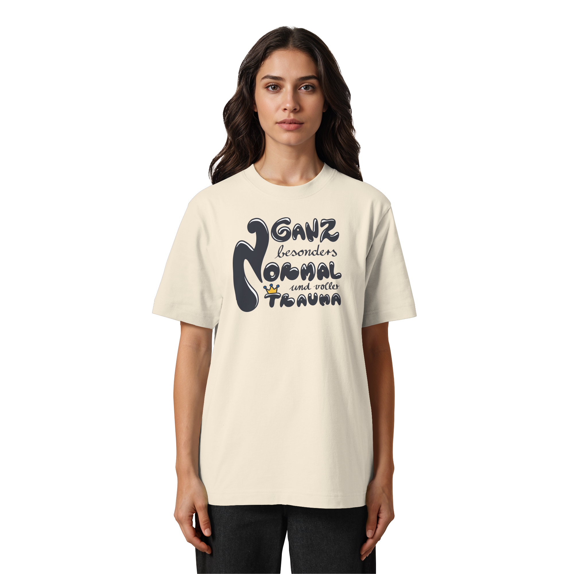 Ganz besonders Normal und voller Trauma "Schwarze Edition" - Heavy Oversized Organic Shirt
