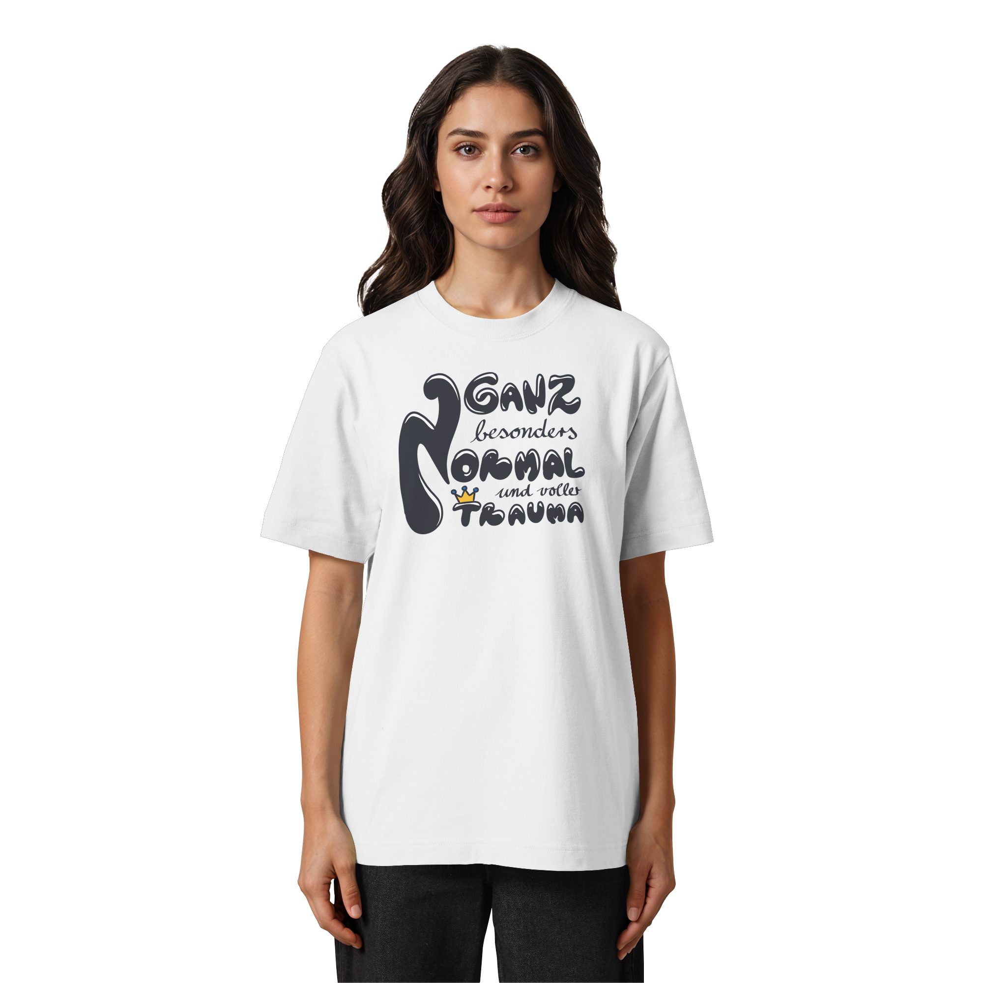 Ganz besonders Normal und voller Trauma "Schwarze Edition" - Heavy Oversized Organic Shirt