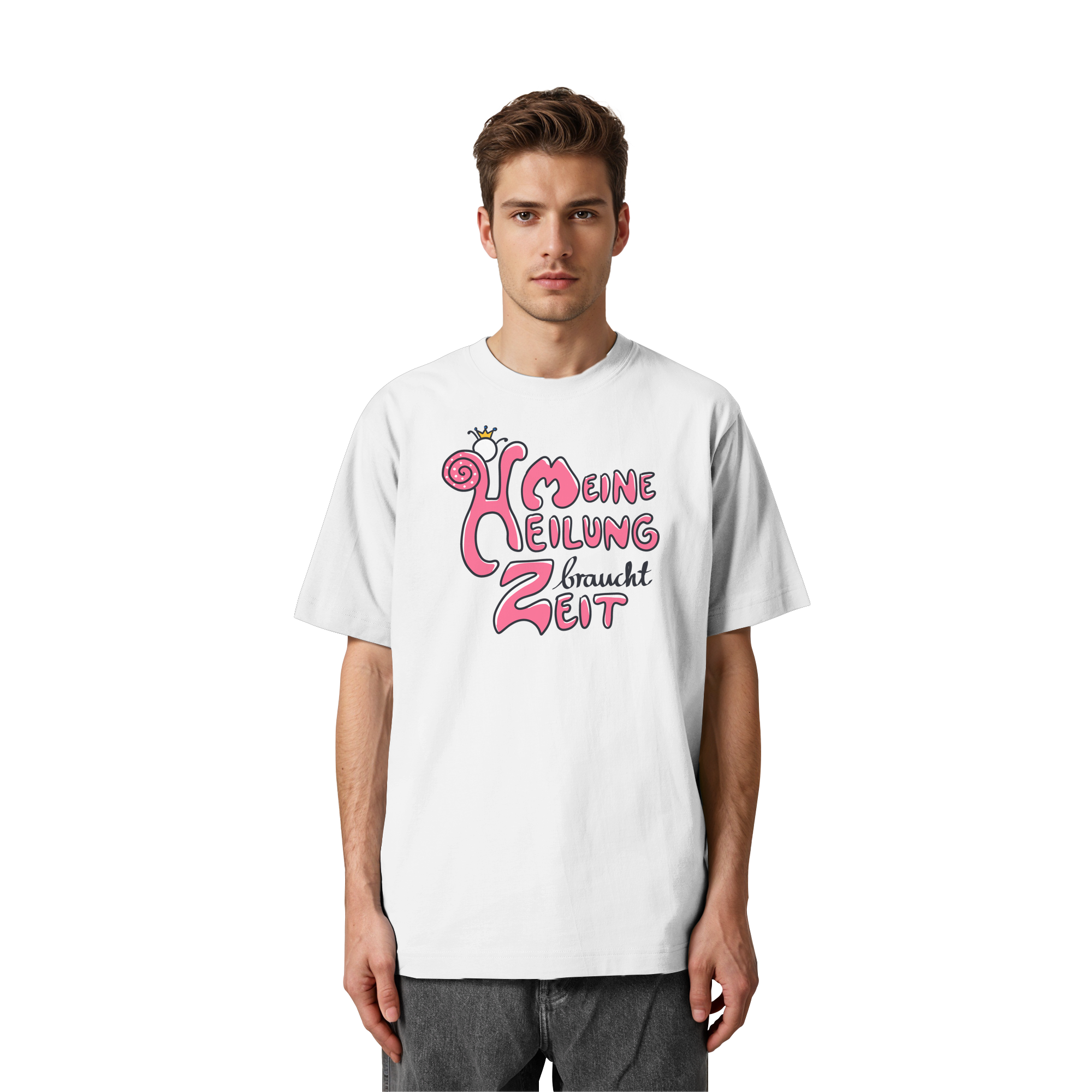 Meine Heilung braucht Zeit "Pinke Edition" - Heavy Oversized Organic Shirt