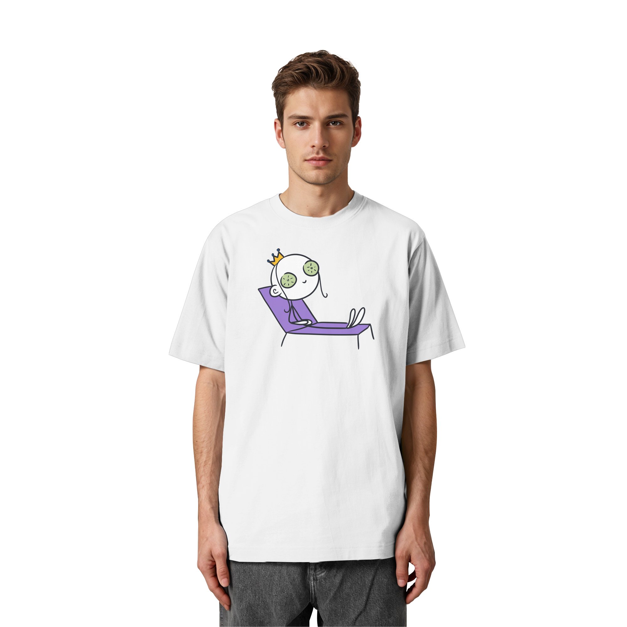 Seelenmännchen "Chill Out Edition" Frontprint - Heavy Oversized Organic Shirt