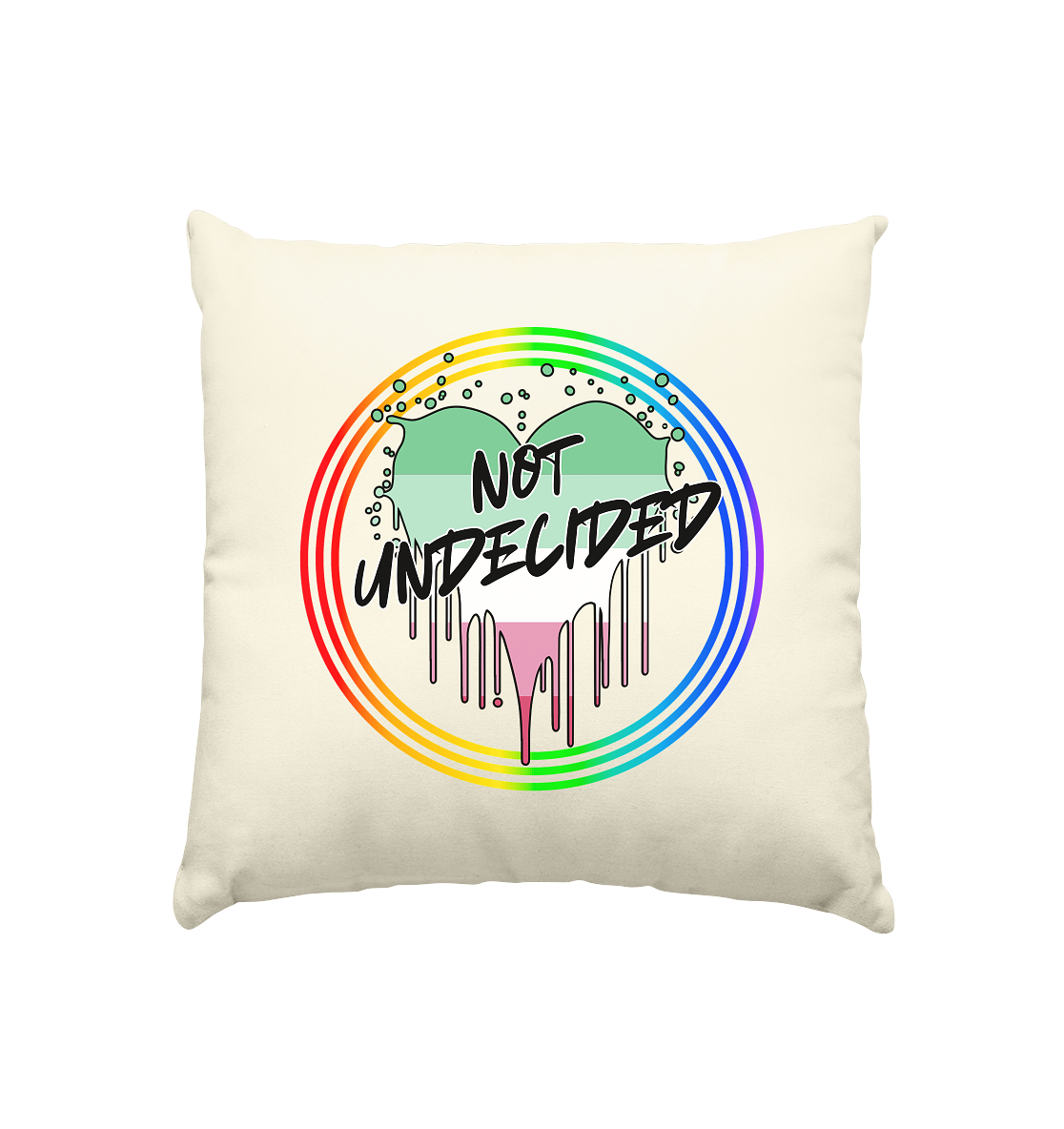 Abrosexual Not Undecided "Regenbogenkreis Edition" - Kissen natur 40x40cm