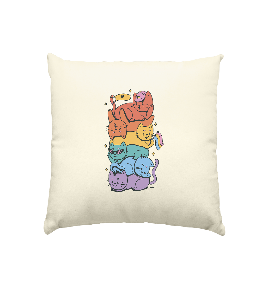 LGBTQ+ Katzen - Kissen natur 40x40cm