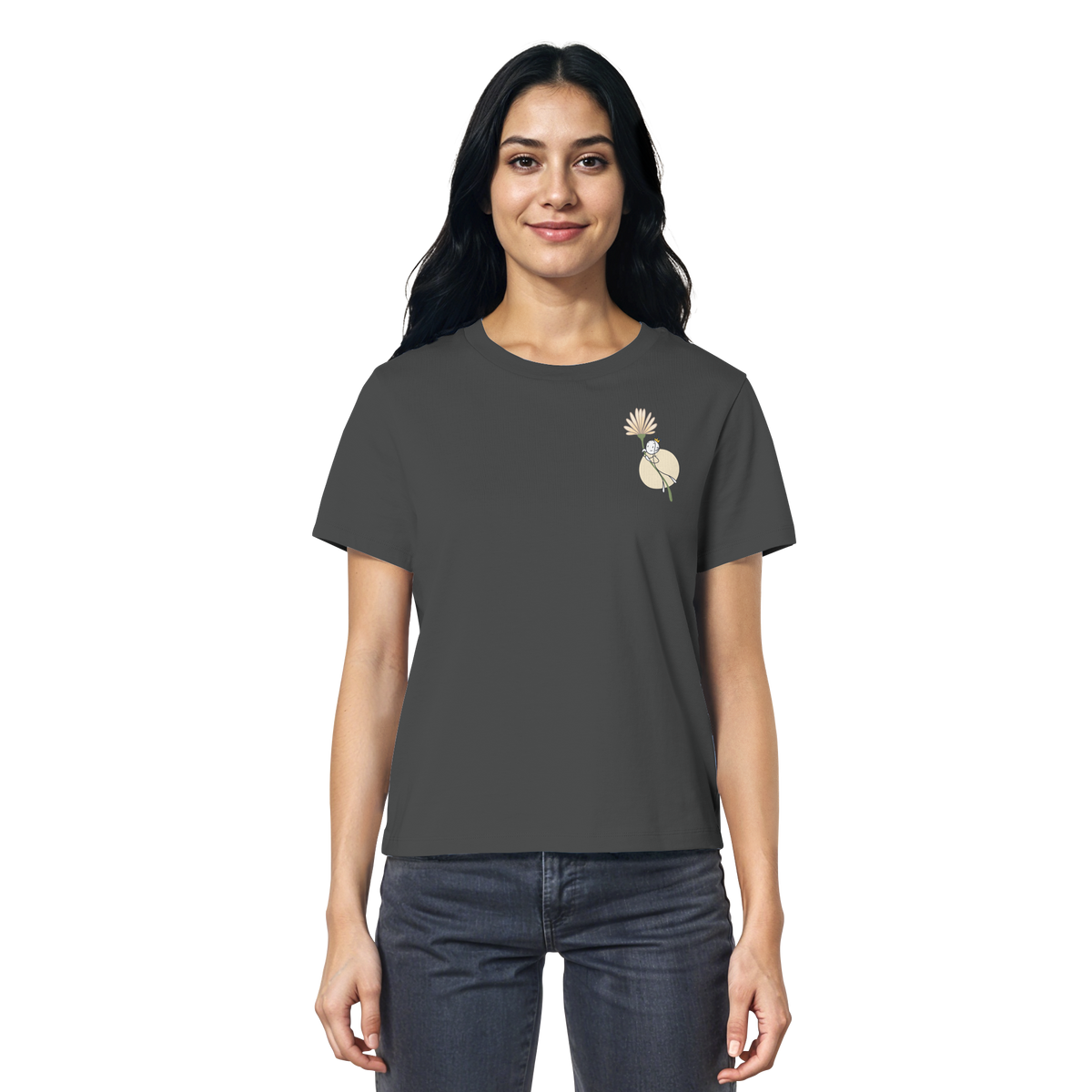 Seelenmännchen "Blumenfliegen Edition" (dunkel) - Ladies Organic Shirt