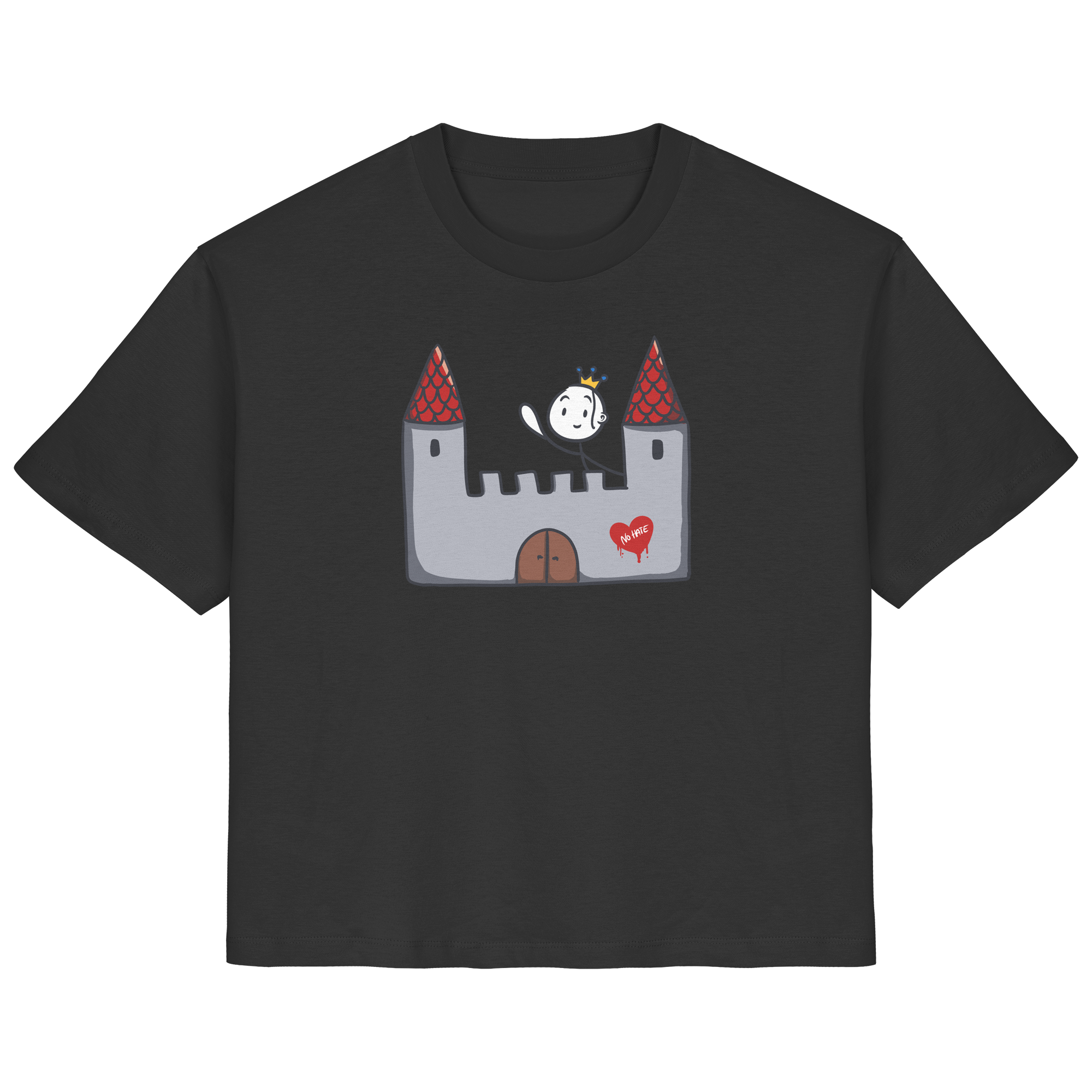 Seelenmännchen "Schloss Edition" Frontprint (dunkel) - Ladies Organic Shirt