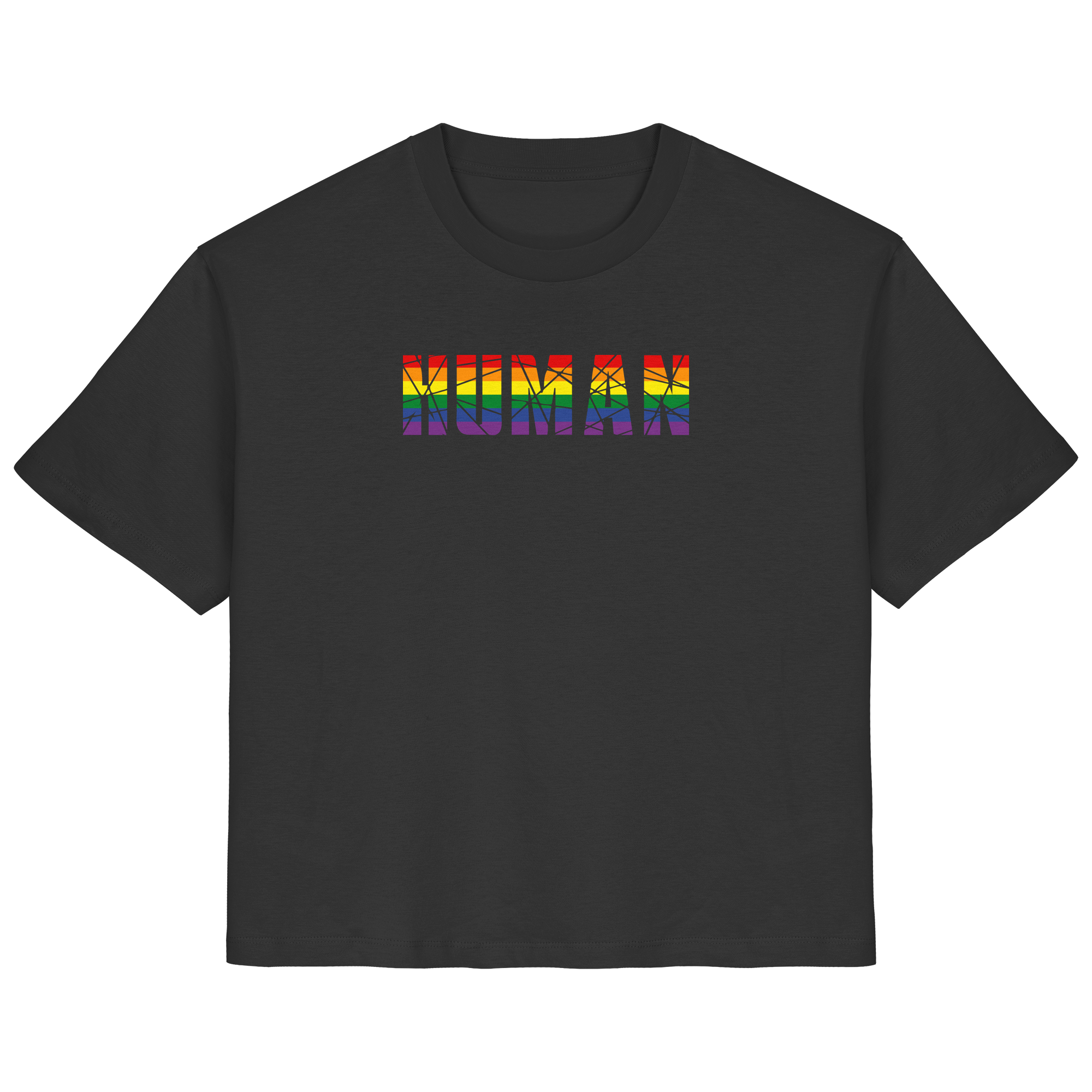 HUMAN in Regenbogen Farben - Ladies Organic Shirt