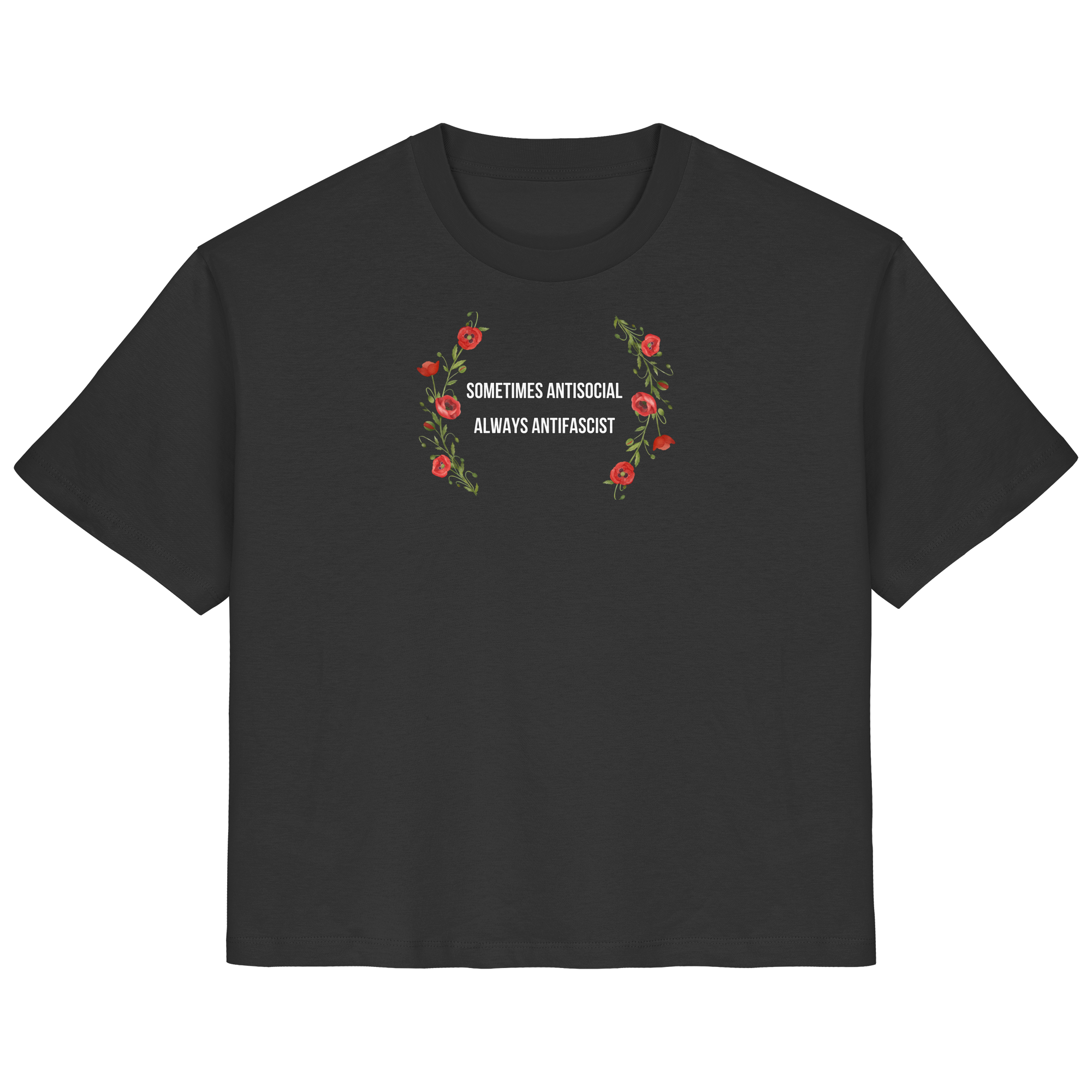 Sometimes Antisocial Always Antifascist - Ladies Organic Shirt