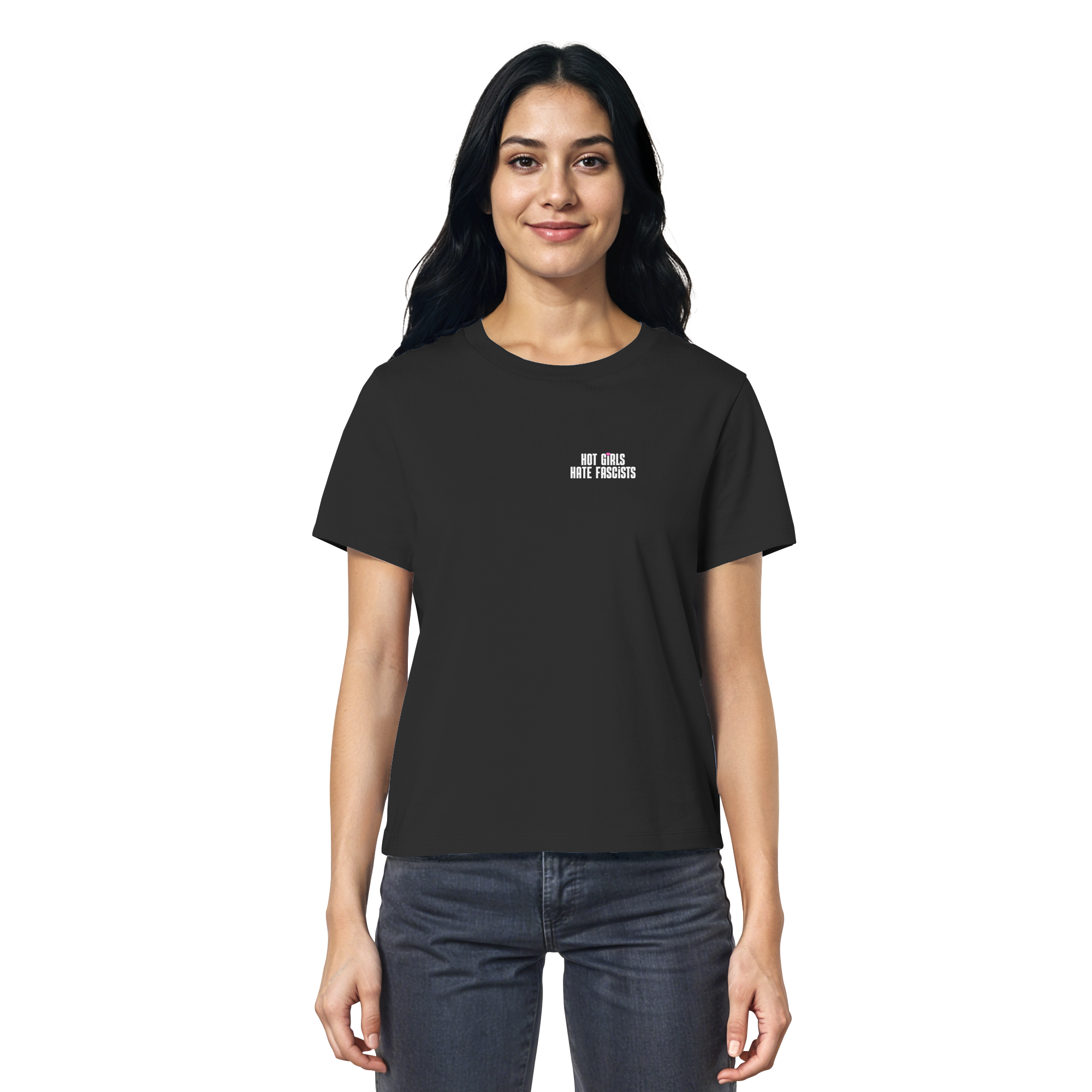 Hot Girls Hate Fascists (dunkel) - Ladies Organic Shirt