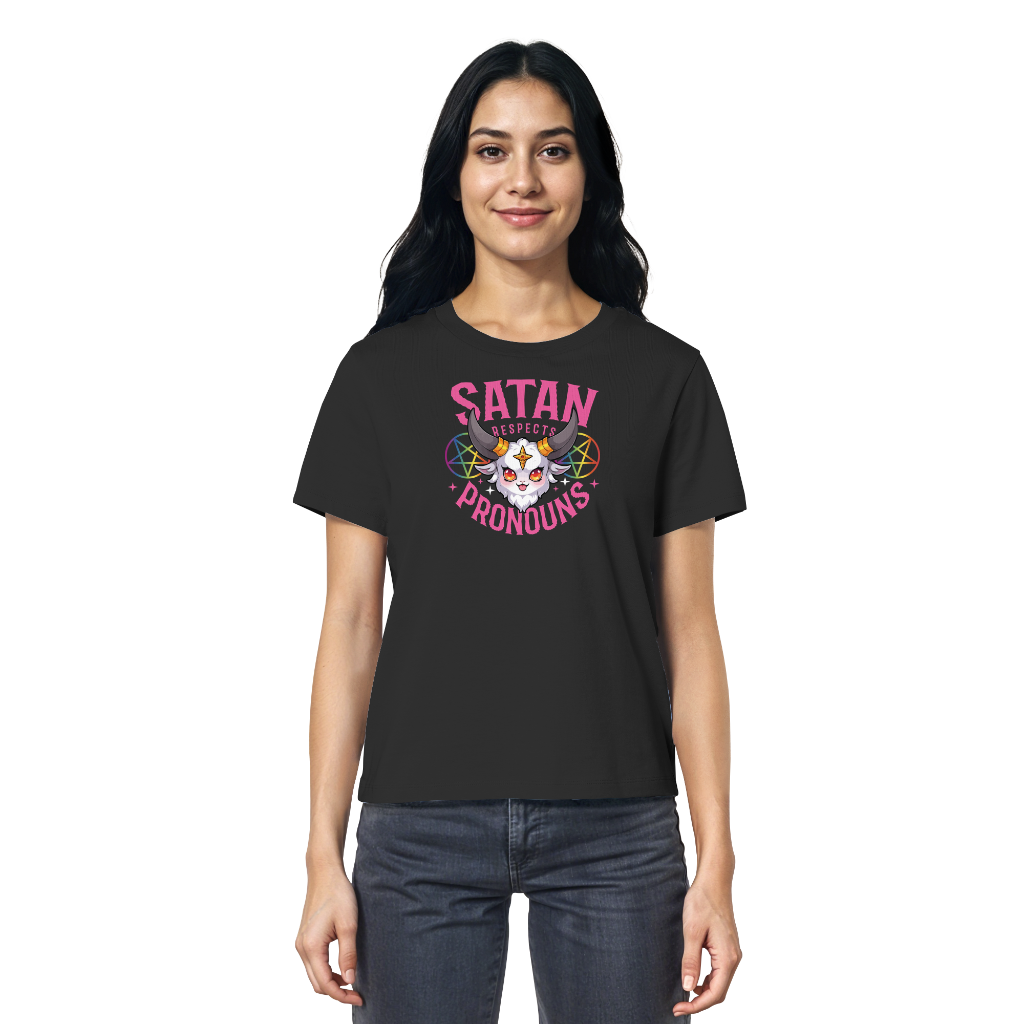 Satan Respects Pronouns - Ladies Organic Shirt