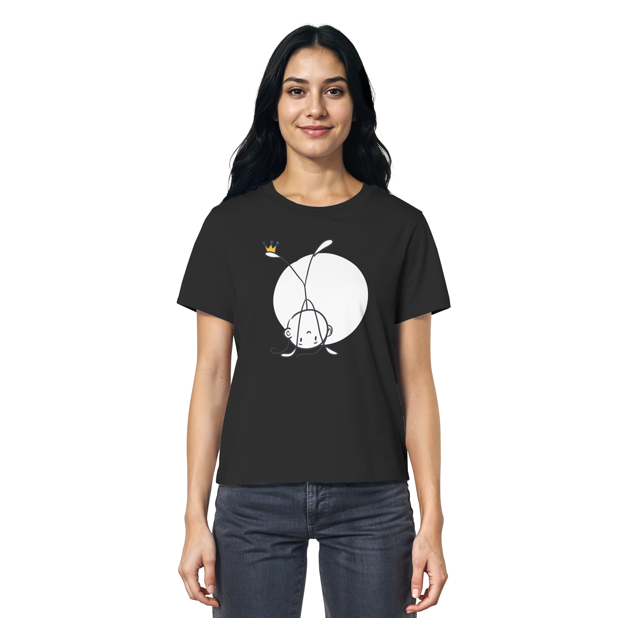 Seelenmännchen "Handstand Edition" Frontprint (dunkel) - Ladies Organic Shirt