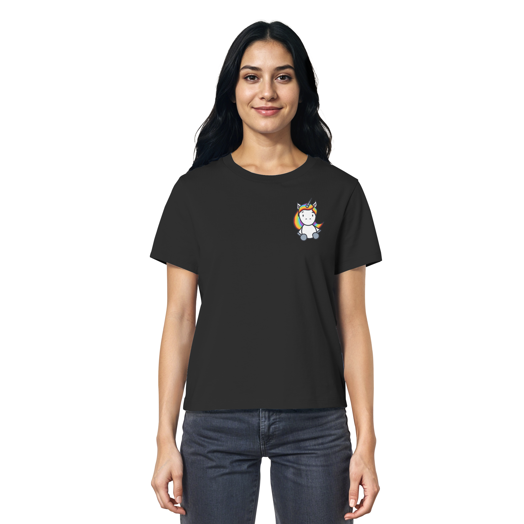 Einhorn mit Regenbogen Haaren - Ladies Organic Shirt