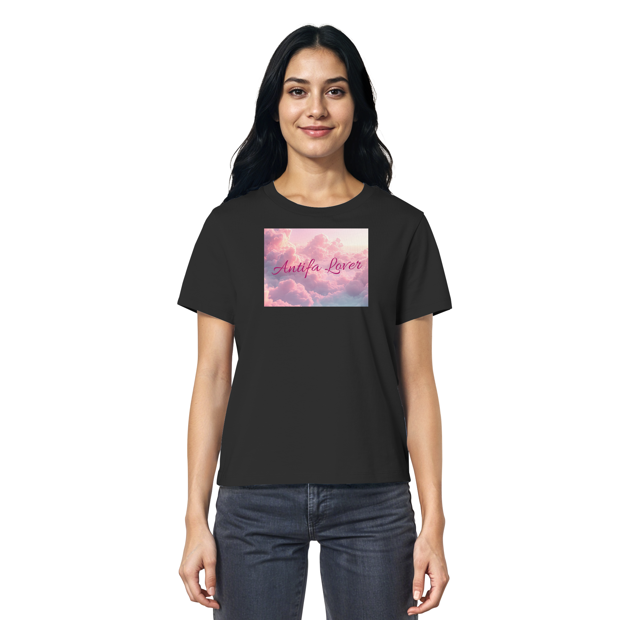 Antifa Lover Backprint - Ladies Organic Shirt