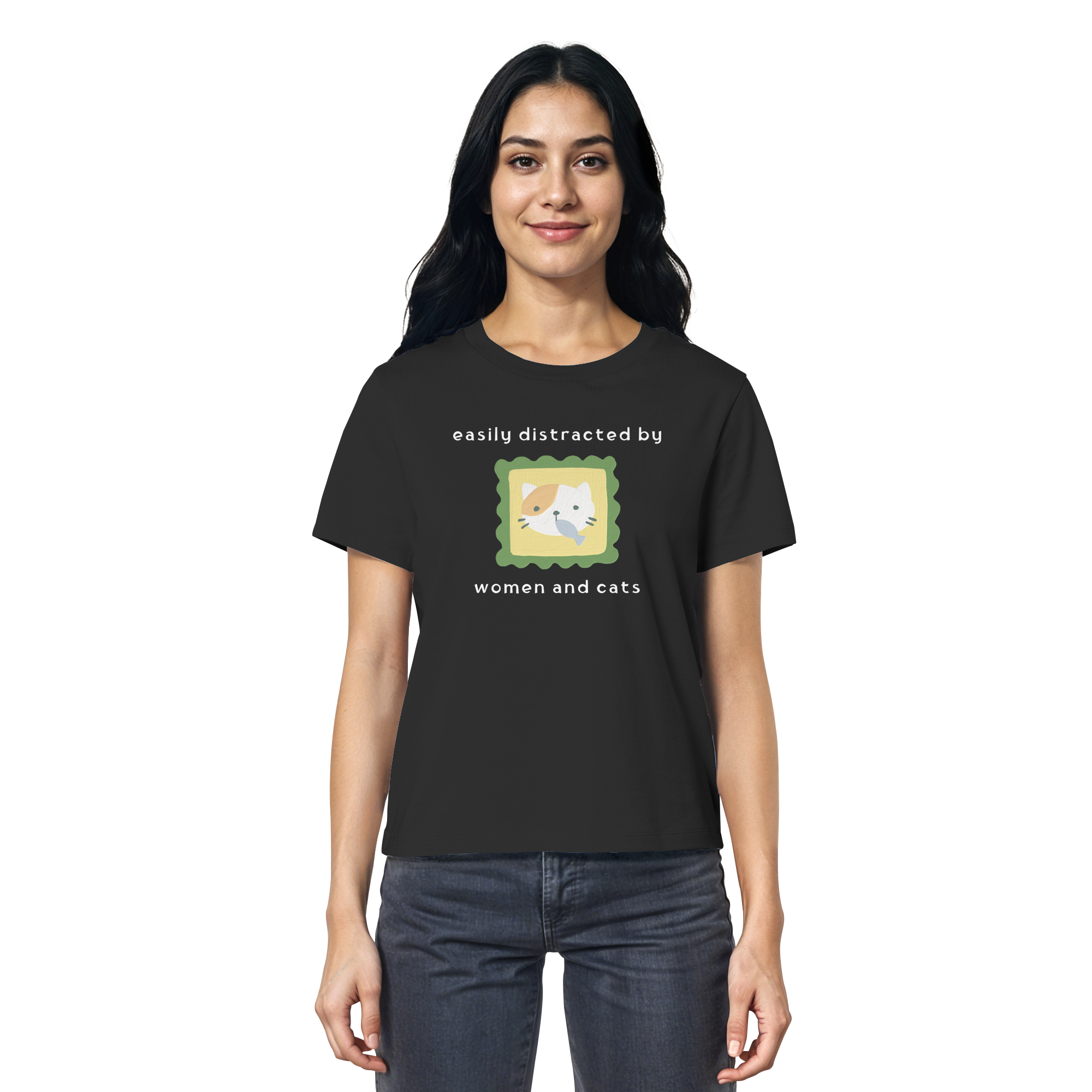 Easily Distracted by Women and Cats - Ladies Organic Shirt