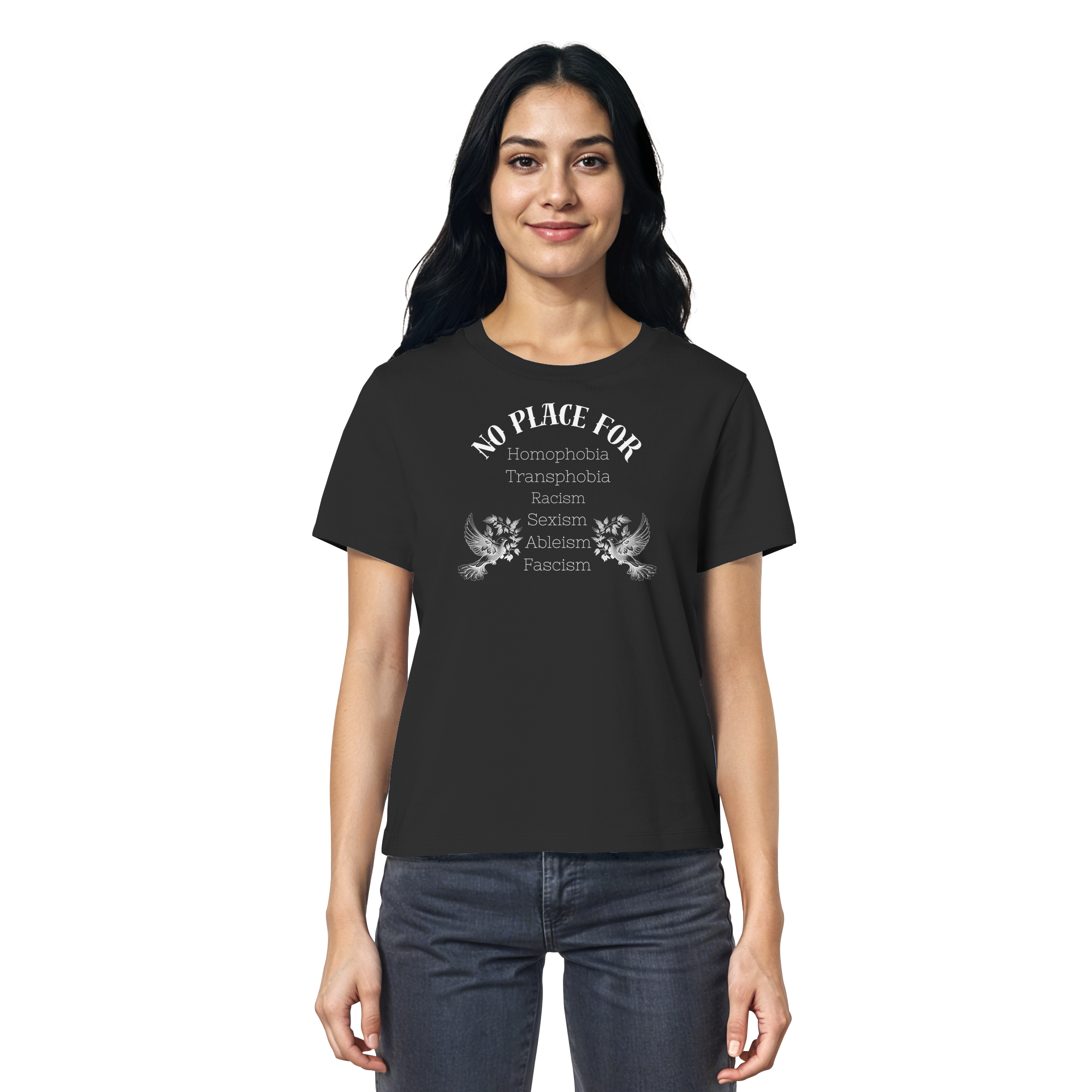 No Place For (weiße Schrift) - Ladies Organic Shirt