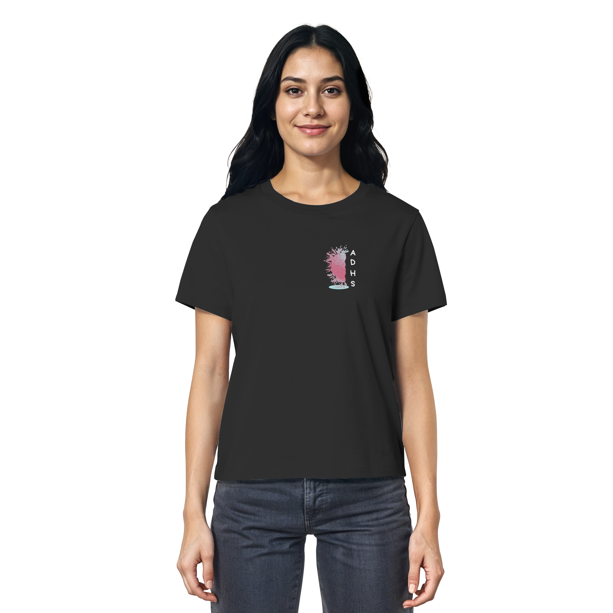 ADHS Aktiv Direkt Humorvoll Sozial Backprint - Ladies Organic Shirt