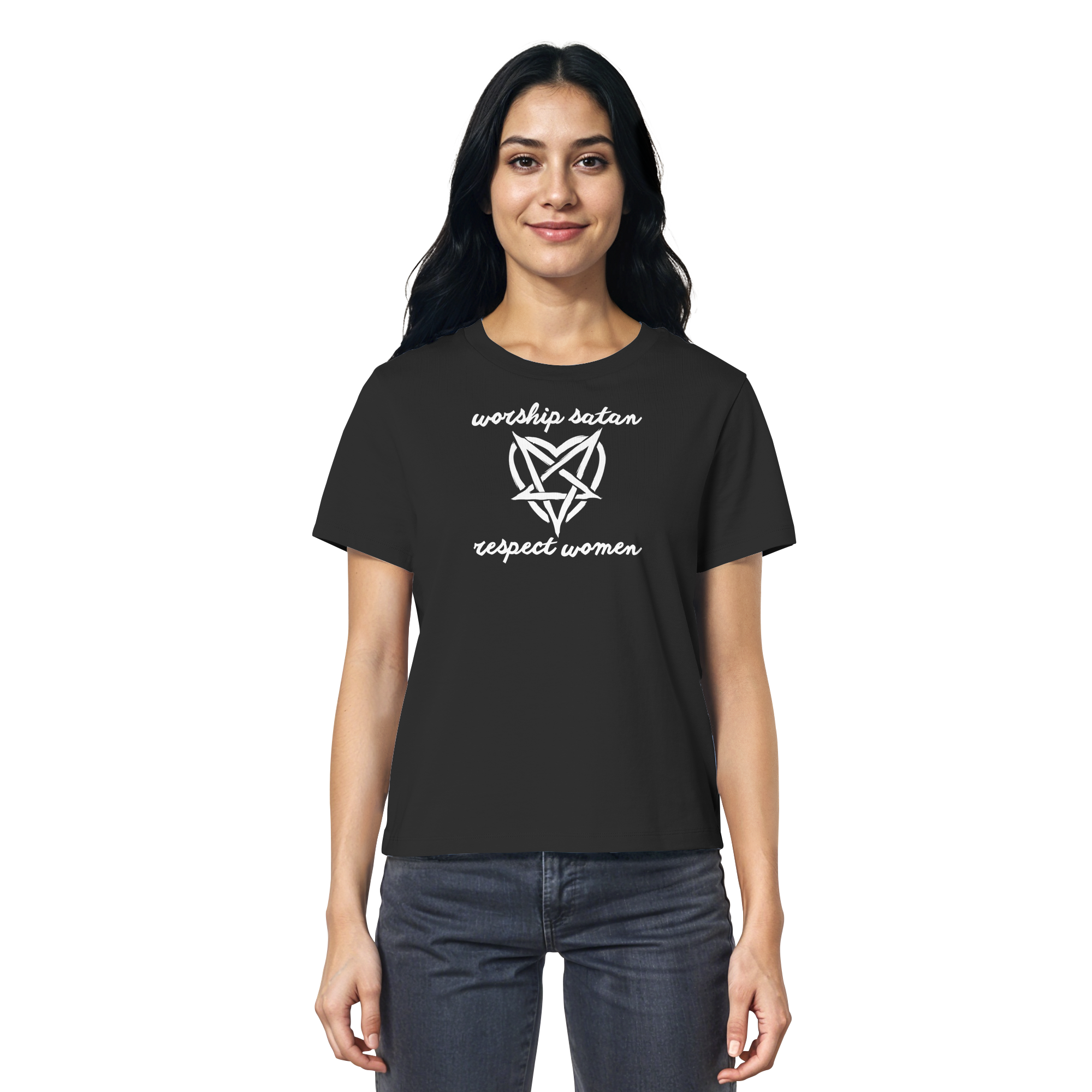 Worship Satan Respect Women - Ladies Organic Shirt