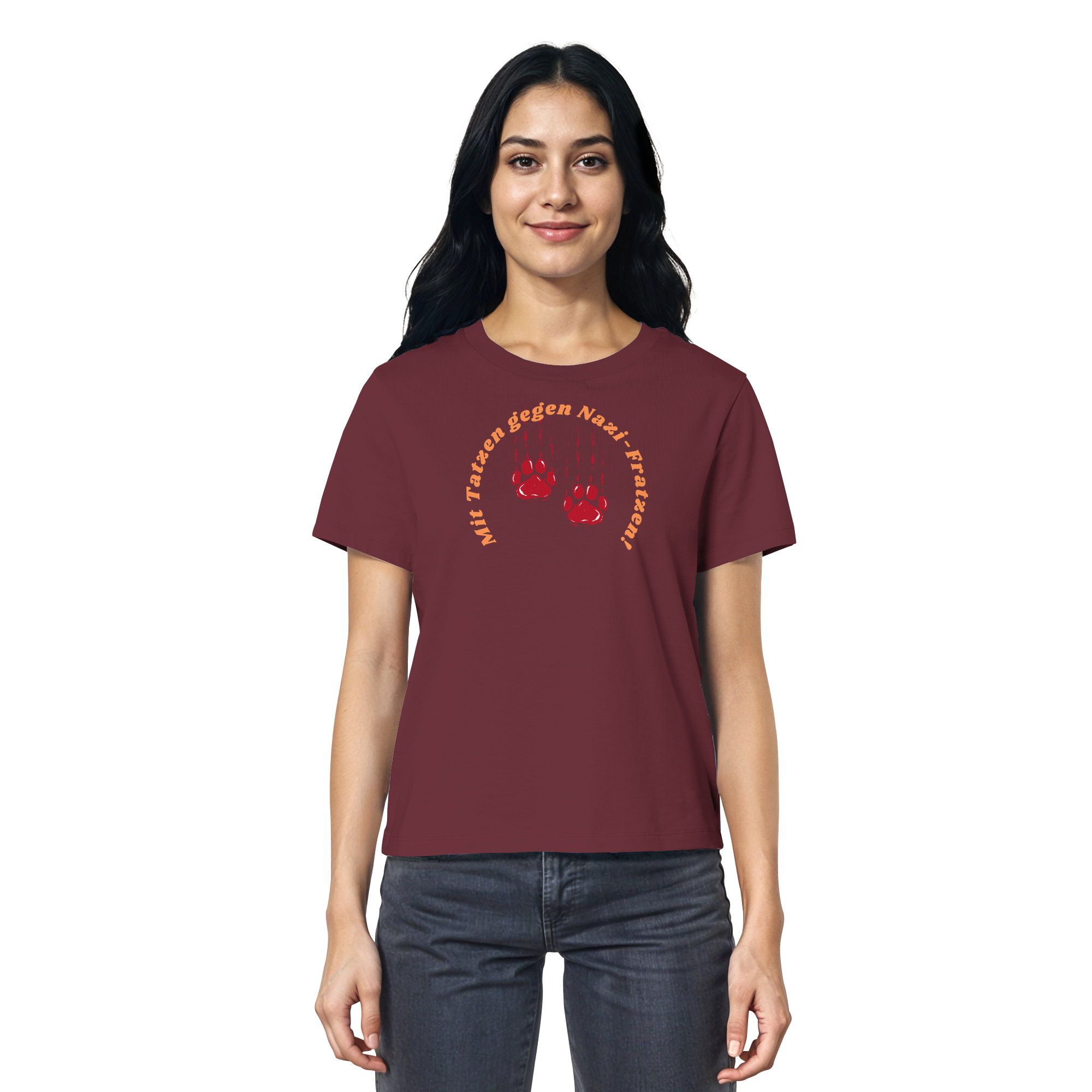 Mit Tatzen gegen Nazi Fratzen - Ladies Organic Shirt
