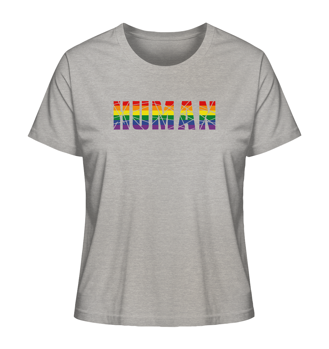HUMAN in Regenbogen-Farben - Ladies Organic Shirt