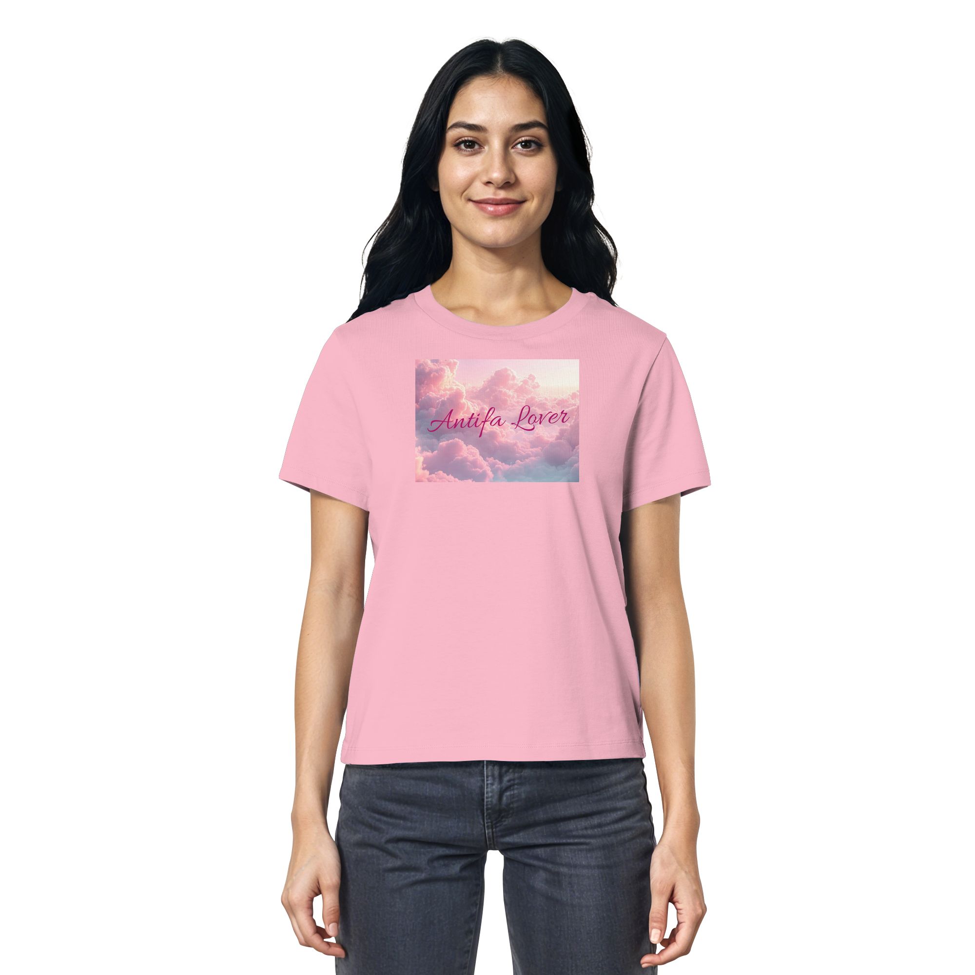 Antifa Lover Backprint - Ladies Organic Shirt