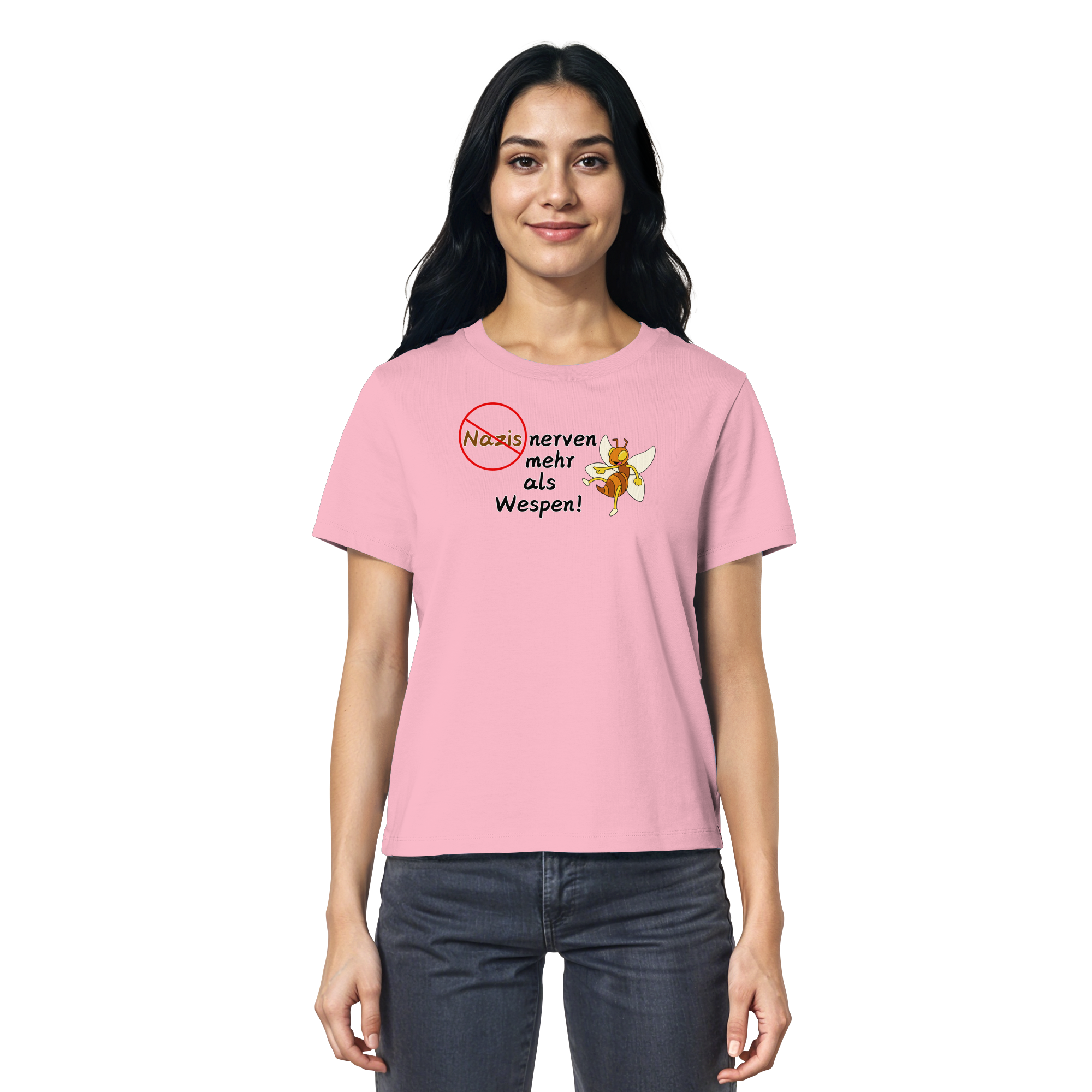Nazis nerven mehr als Wespen - Ladies Organic Shirt
