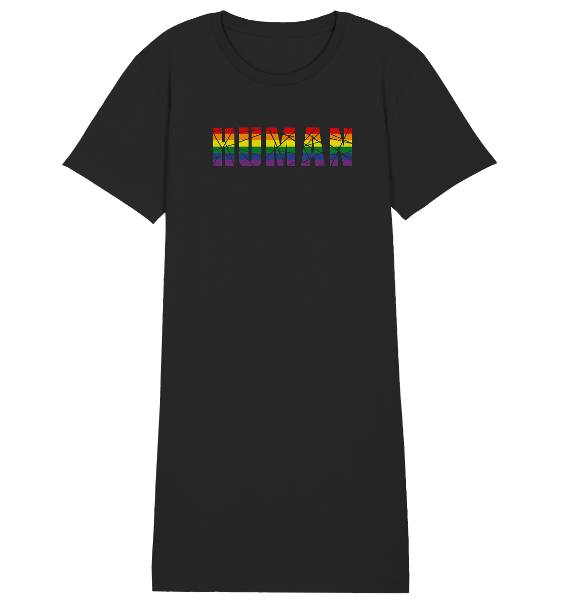 HUMAN in Regenbogen-Farben - Ladies Organic Shirt Dress