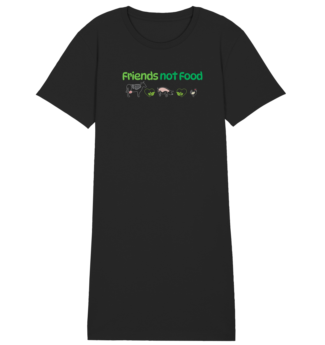Friends Not Food - Ladies Organic Shirt Dress