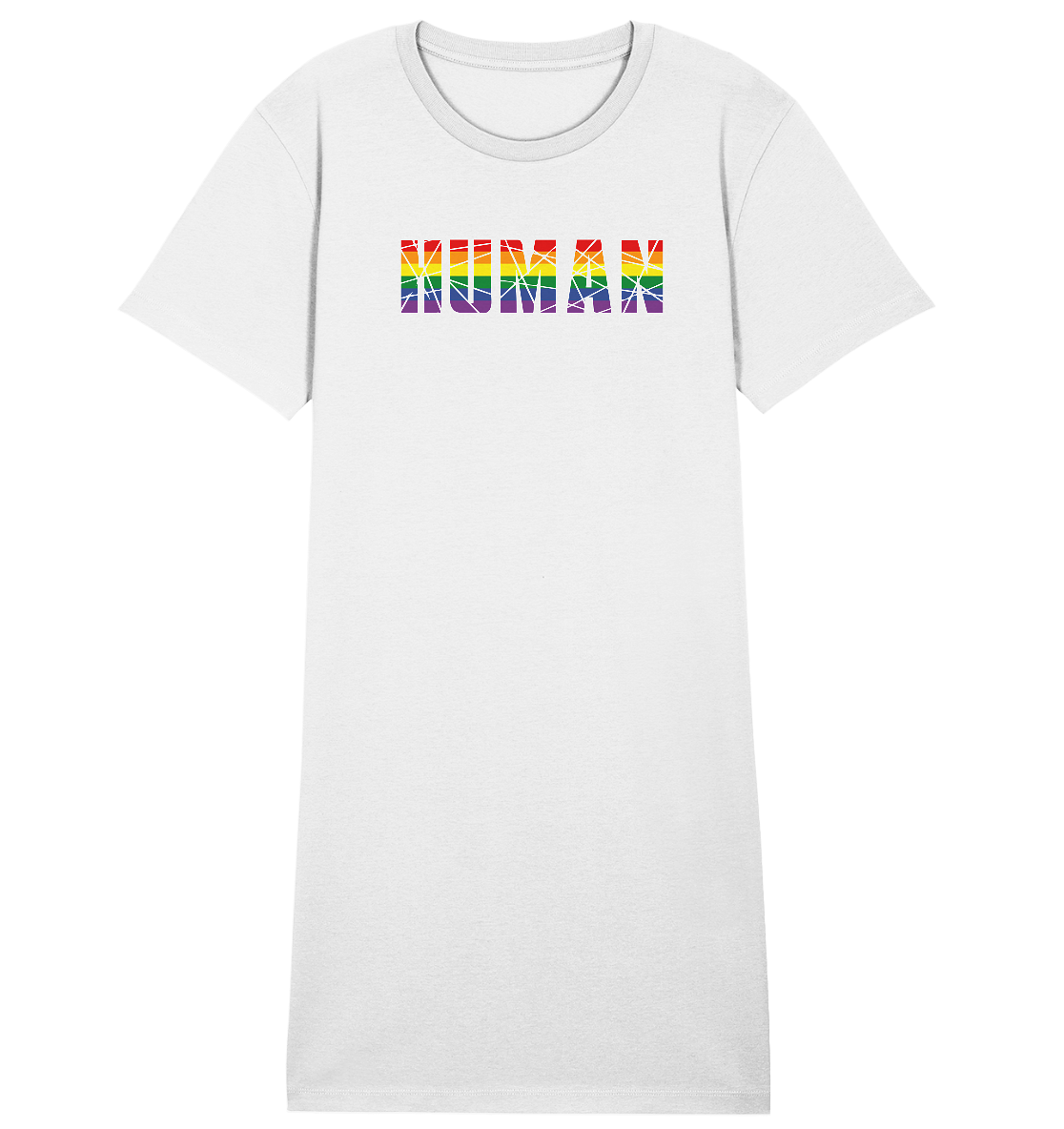 HUMAN in Regenbogen-Farben - Ladies Organic Shirt Dress