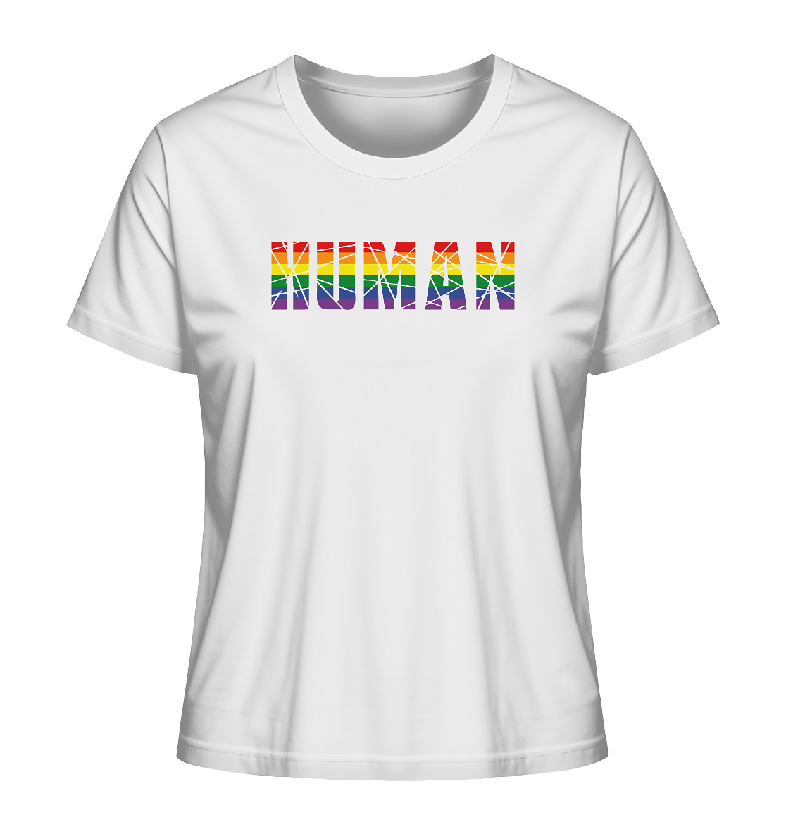 HUMAN in Regenbogen-Farben - Ladies Organic Shirt