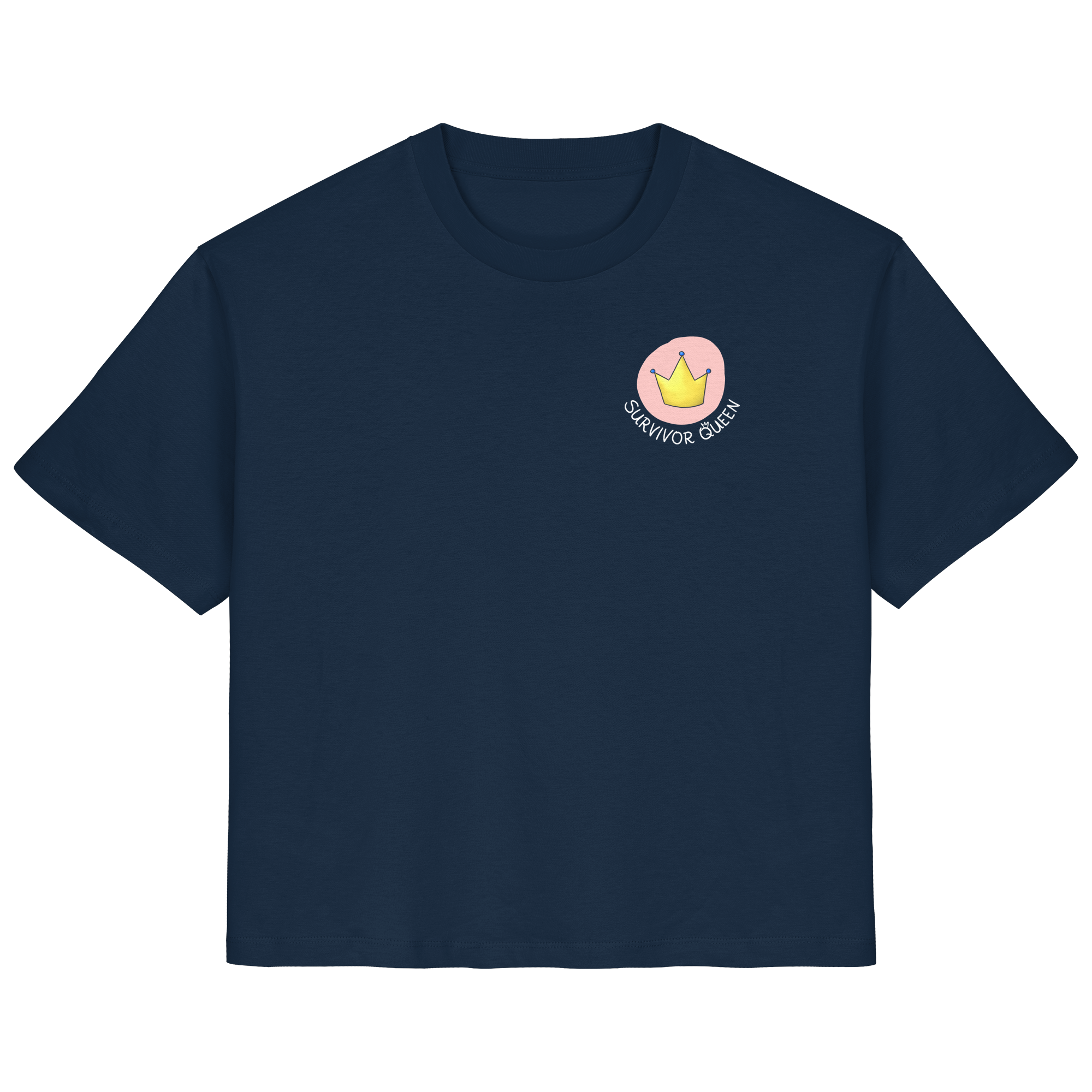 Survivor Queens Logo mit "Mein Körper gehört mir" Backprint (dunkel) - Ladies Organic Shirt