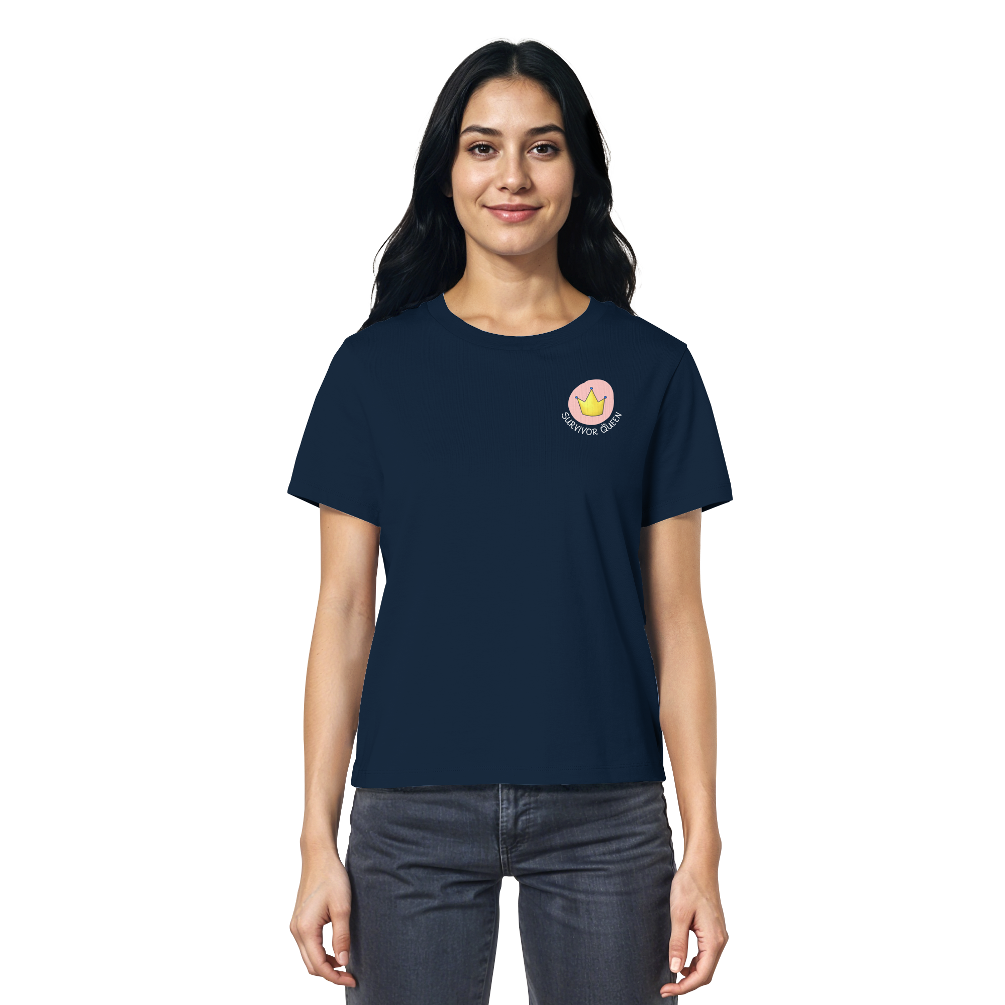 Survivor Queens Logo "Schriftzug Edition" Brustprint (dunkel) - Ladies Organic Shirt