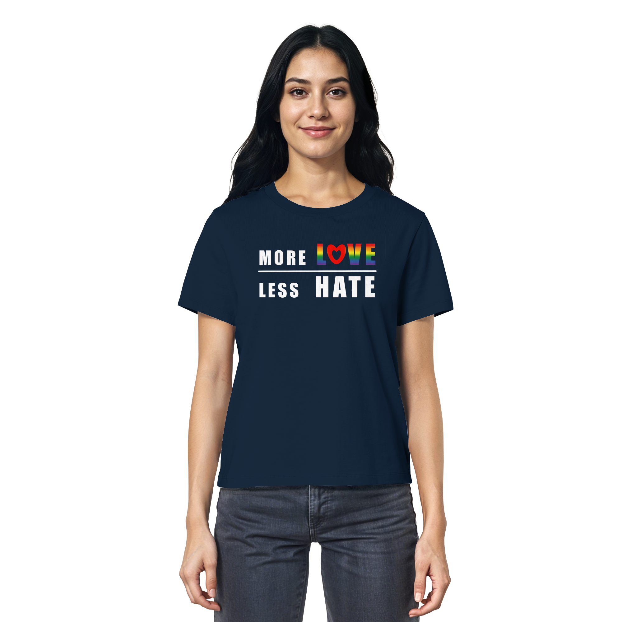 More Love Less Hate "Rainbow Edition" - Ladies Organic Shirt