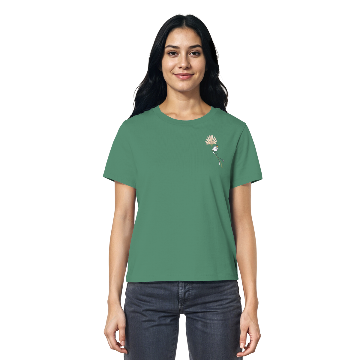 Seelenmännchen "Blumenfliegen Edition" (hell) - Ladies Organic Shirt