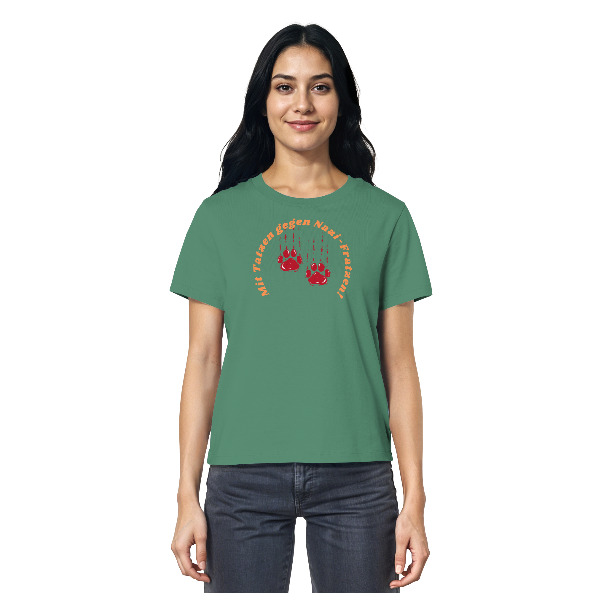Mit Tatzen gegen Nazi Fratzen - Ladies Organic Shirt