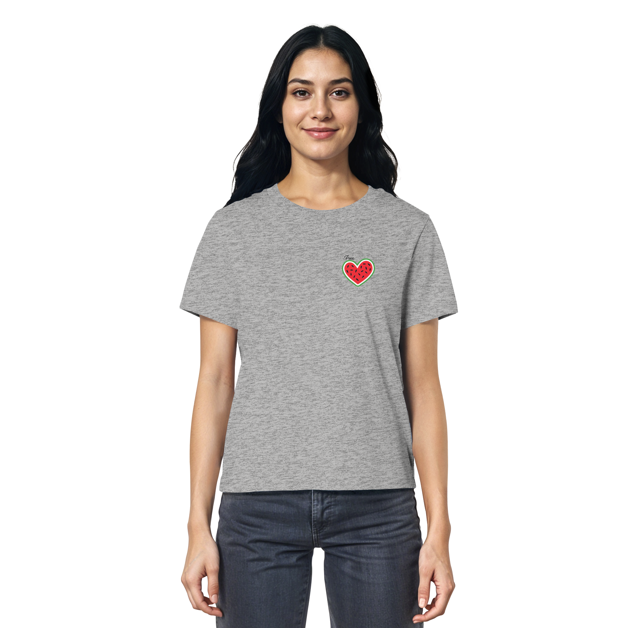 Free Palestine "Melon Heart Edition" - Ladies Organic Shirt