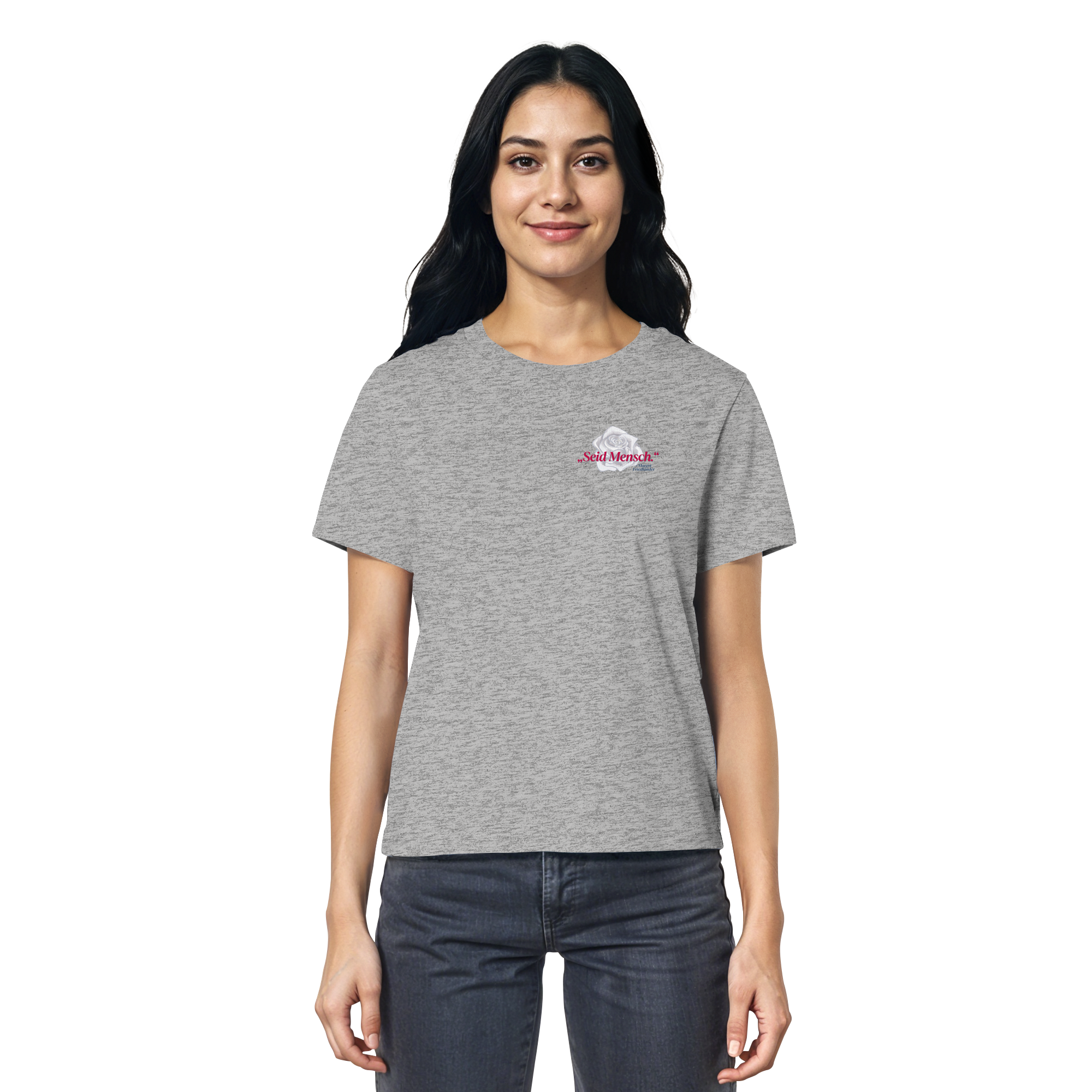 Seid Mensch "Weiße Rose Edition" - Ladies Organic Shirt