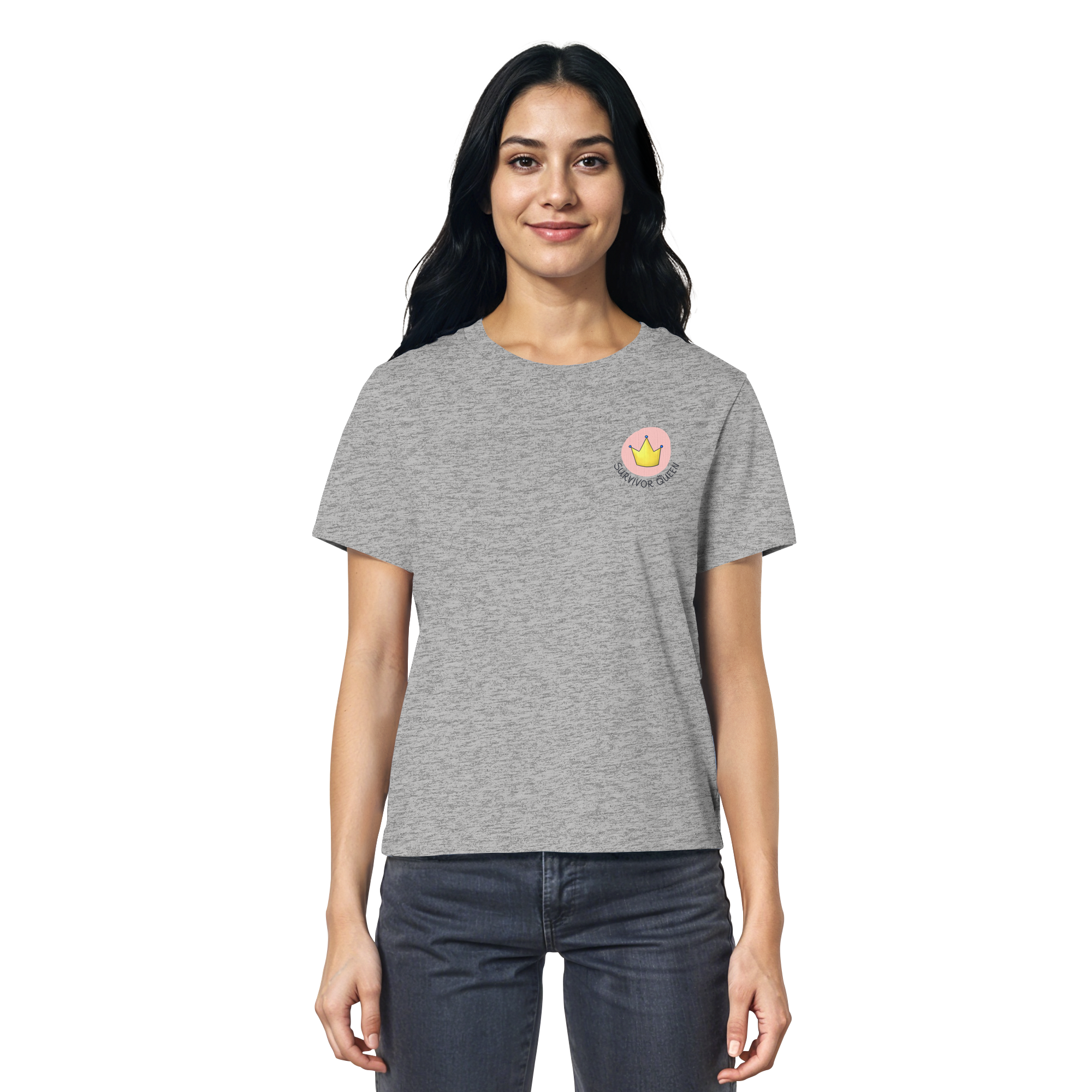 Survivor Queens Logo "Schriftzug Edition" Brustprint (hell) - Ladies Organic Shirt