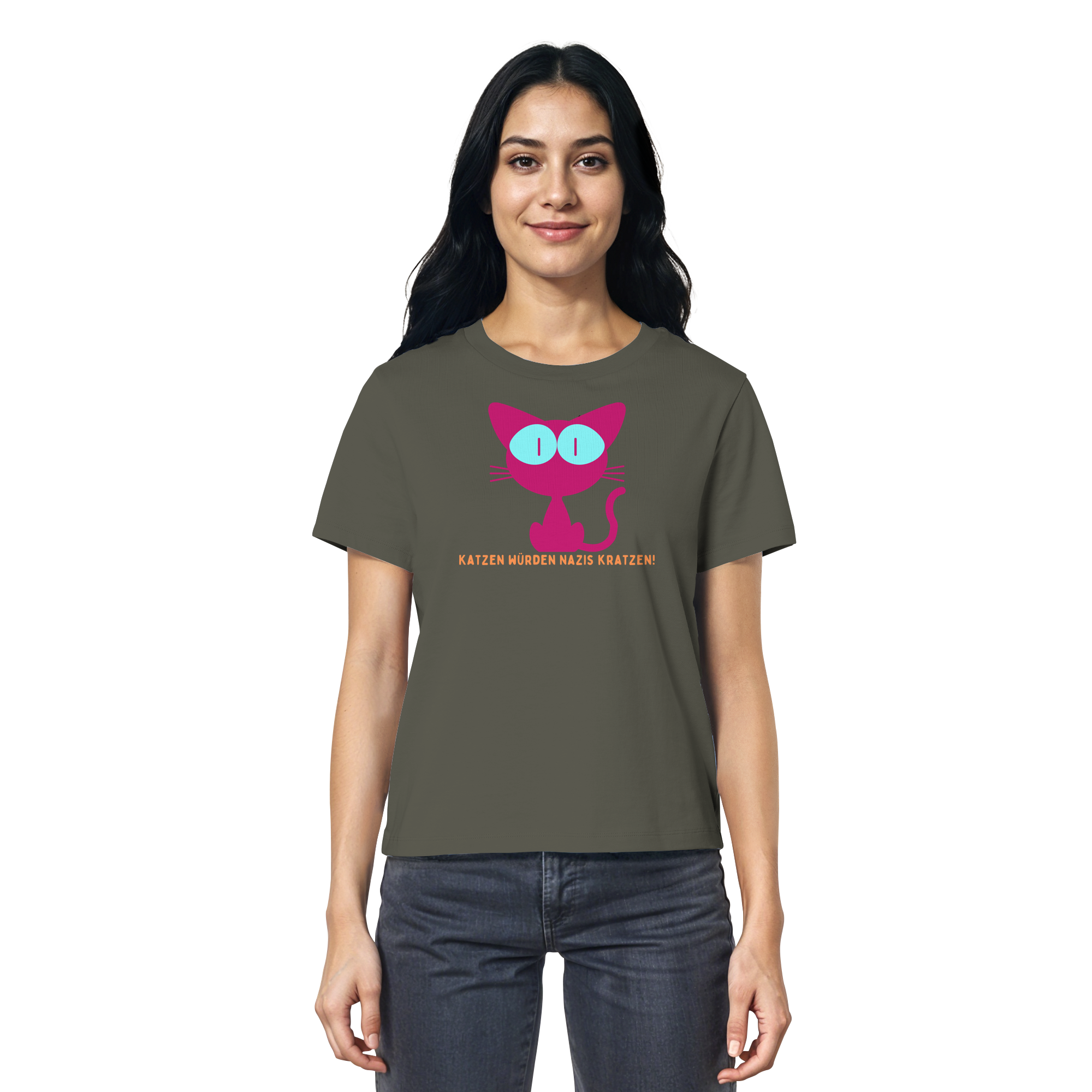 Katzen würden Nazis kratzen - Ladies Organic Shirt