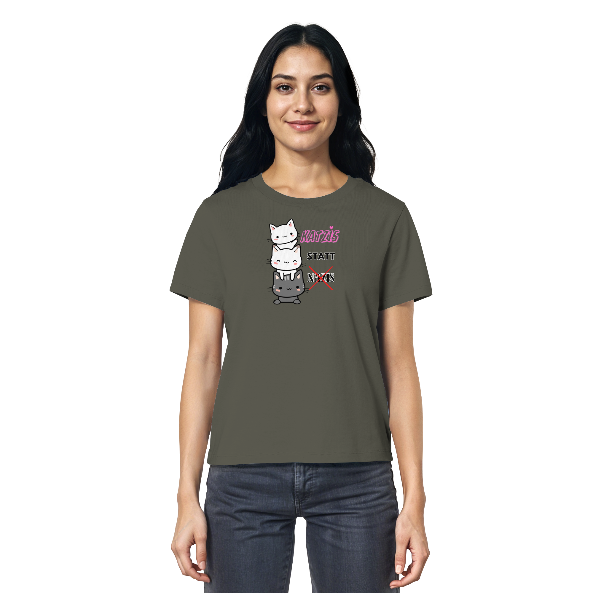 Katzis statt Nazis - Ladies Organic Shirt