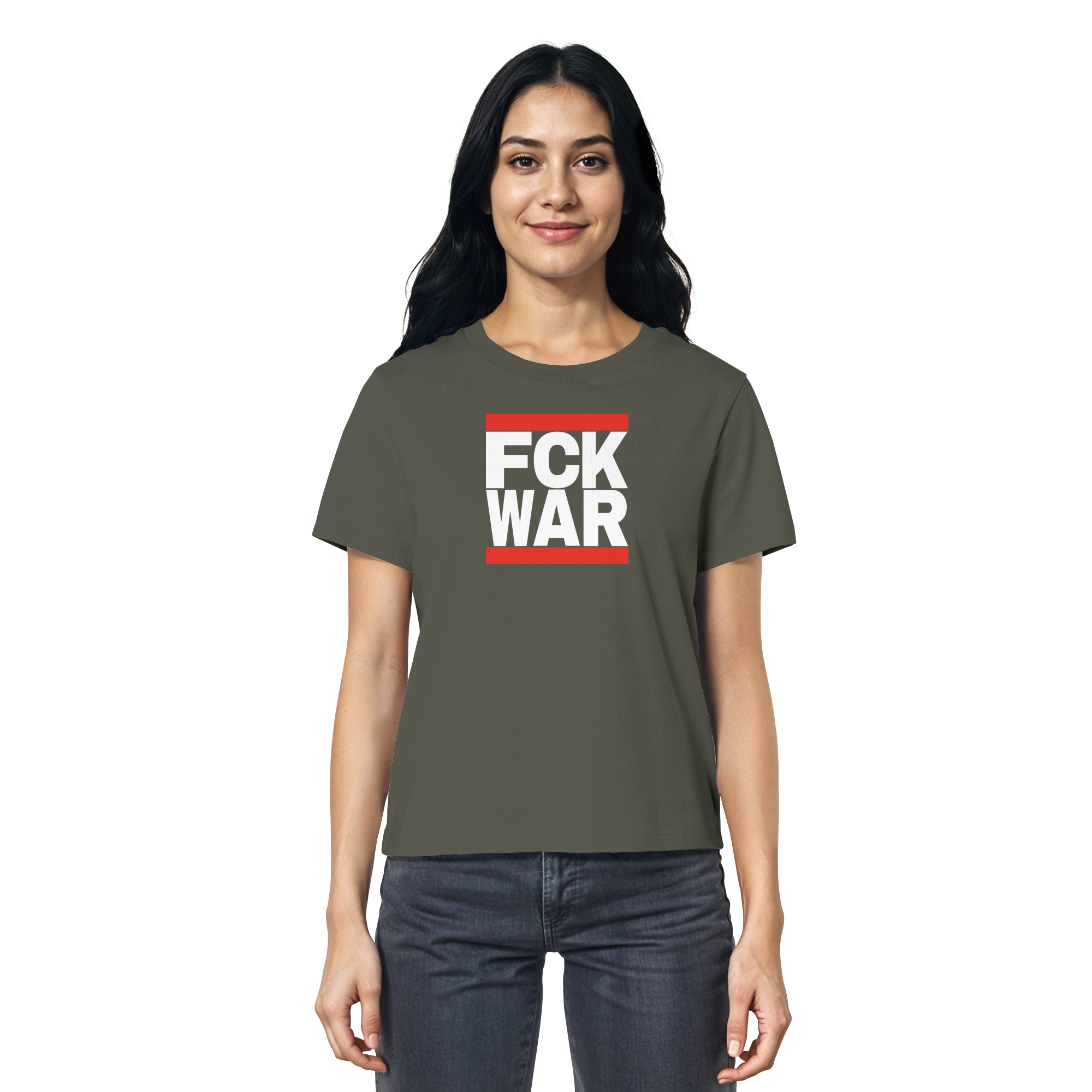 FCK WAR (weiße Schrift) - Ladies Organic Shirt