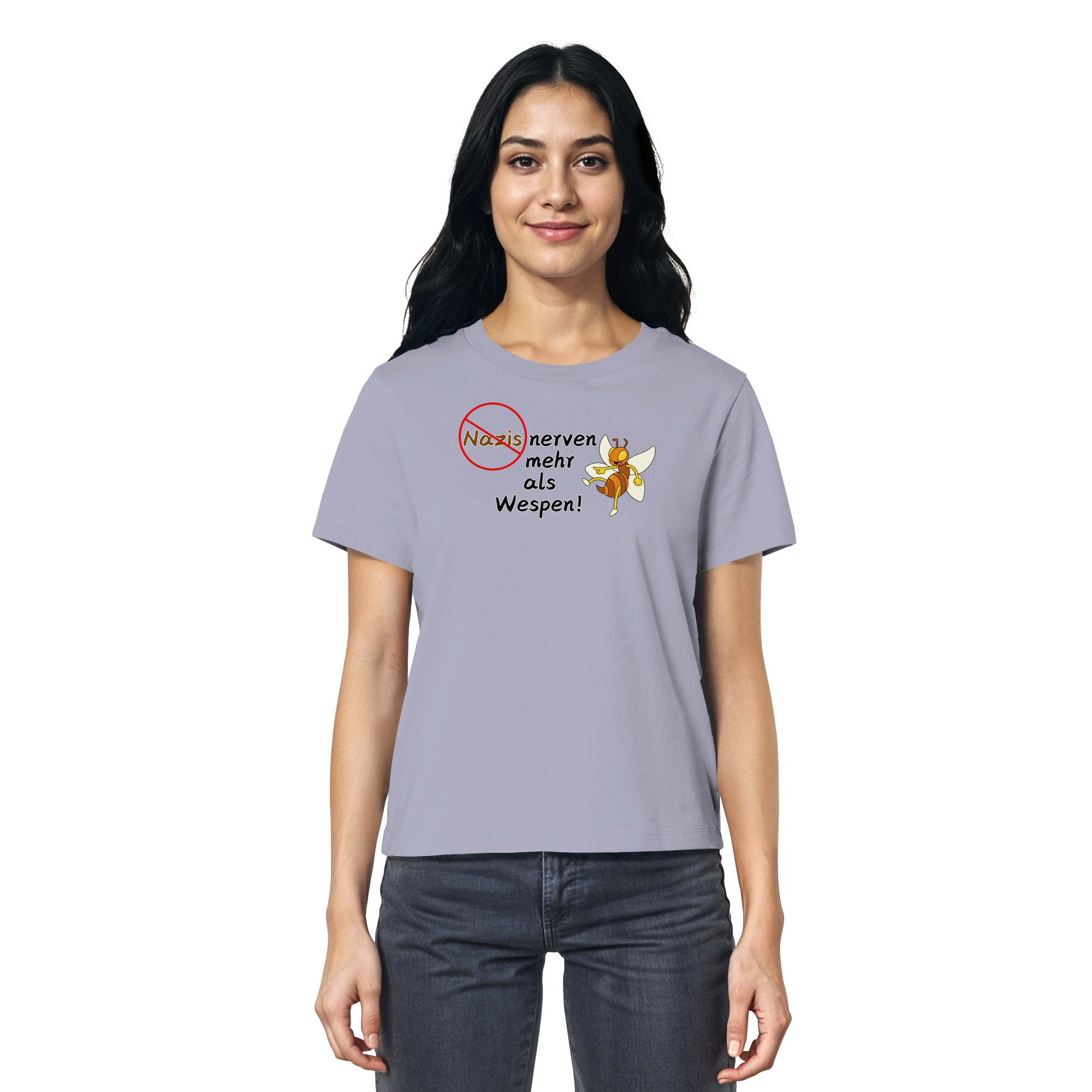 Nazis nerven mehr als Wespen - Ladies Organic Shirt