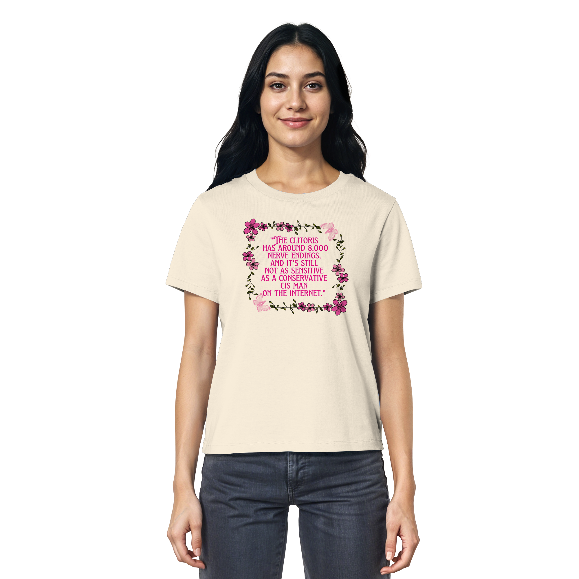 The Clitoris has around 8.000 Nerve Endings - Ladies Organic Shirt