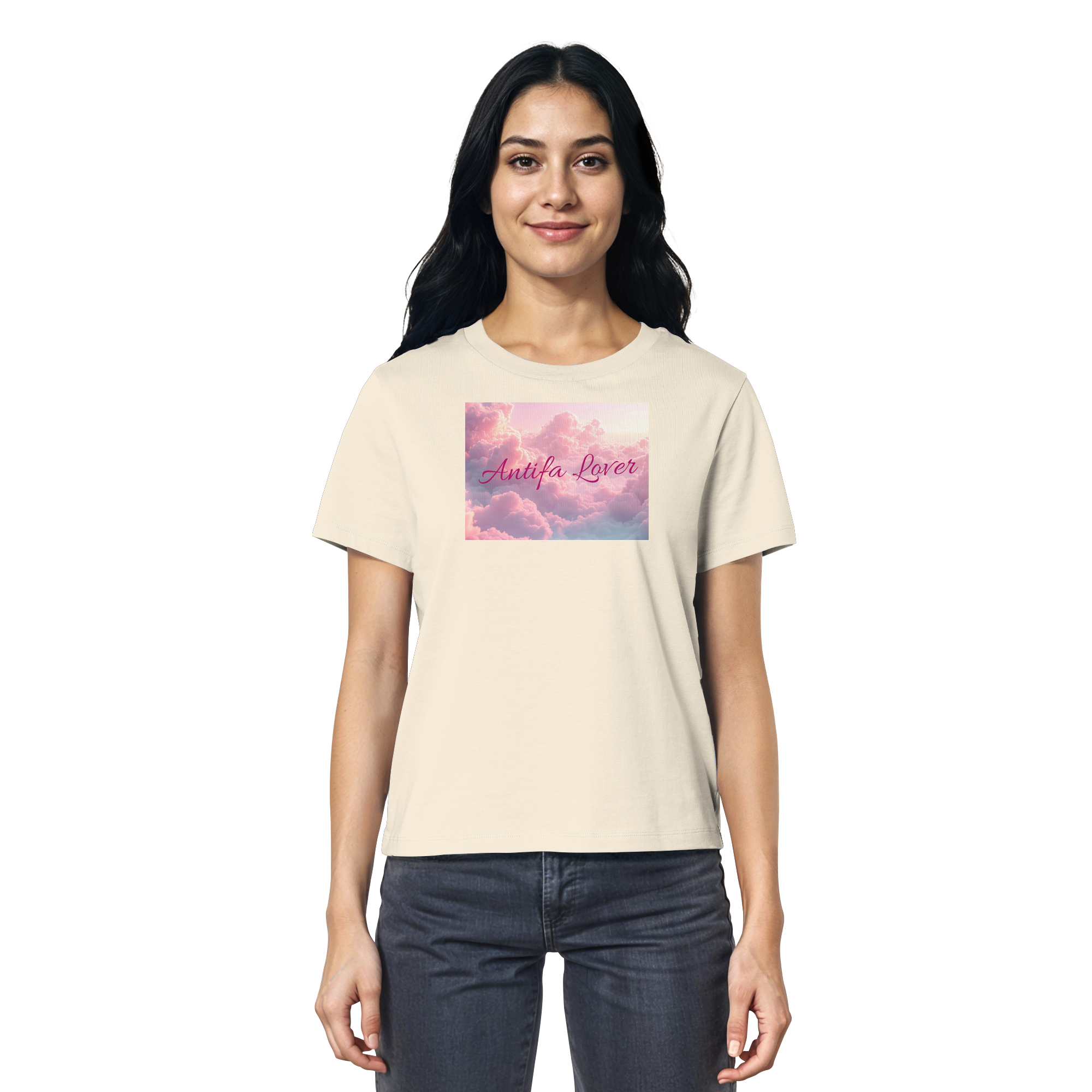 Antifa Lover Backprint - Ladies Organic Shirt