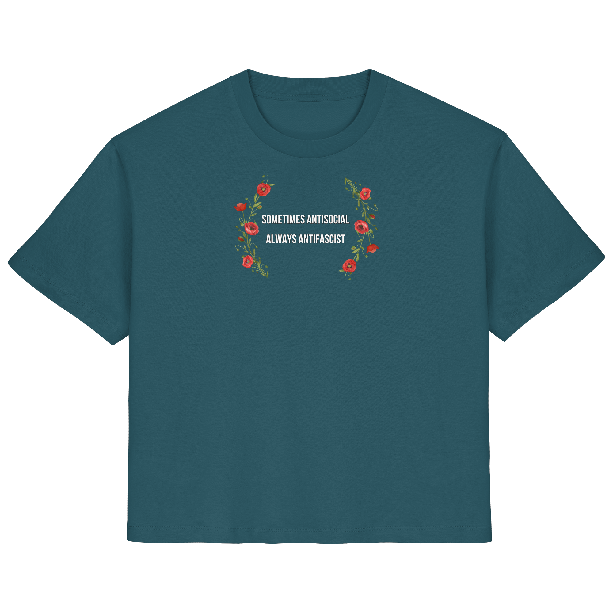 Sometimes Antisocial Always Antifascist - Ladies Organic Shirt
