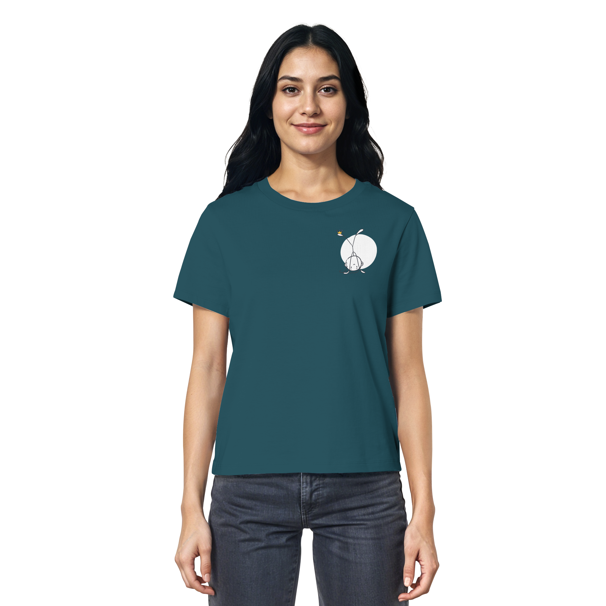 Seelenmännchen "Handstand Edition" Brustprint (dunkel) - Ladies Organic Shirt