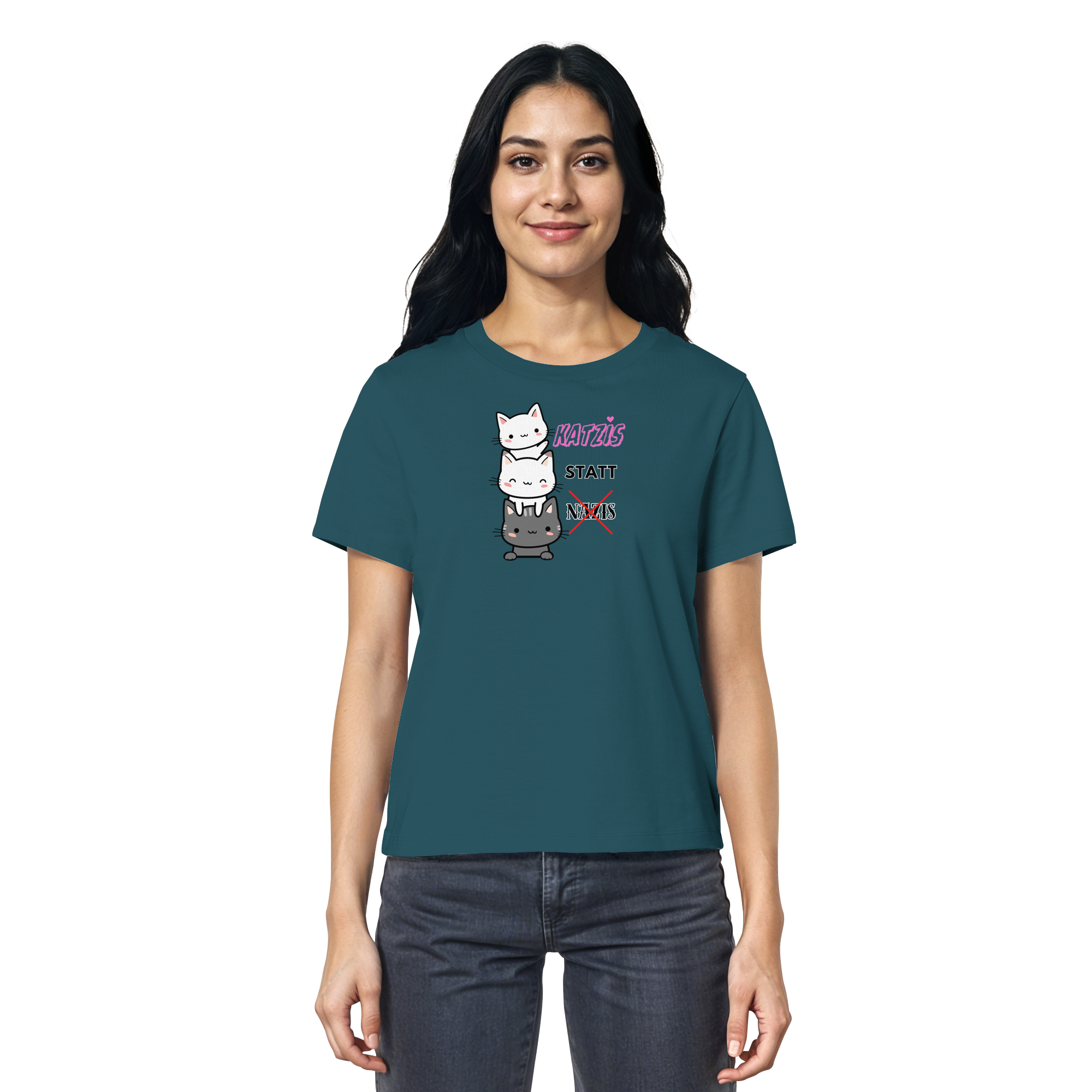 Katzis statt Nazis - Ladies Organic Shirt