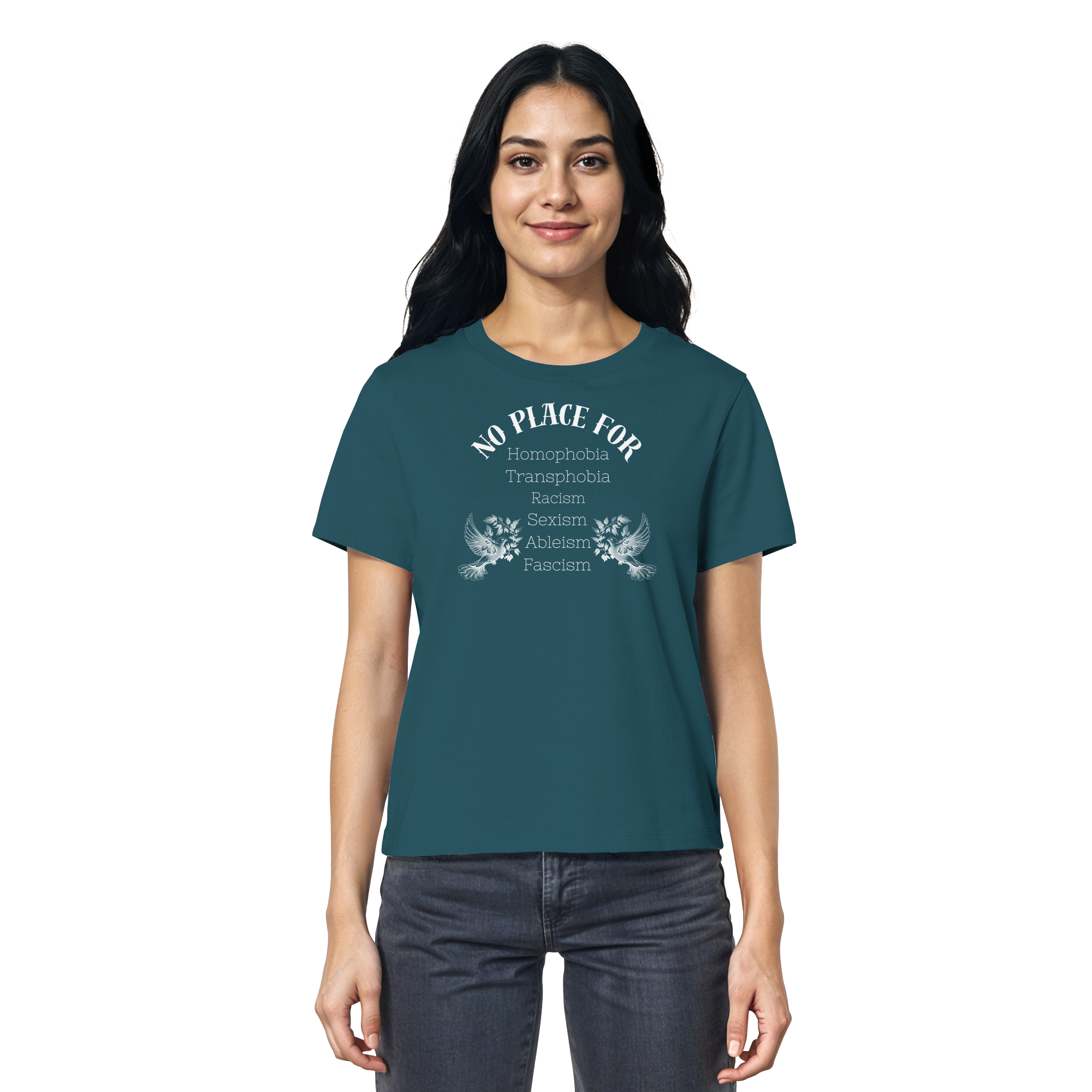 No Place For (weiße Schrift) - Ladies Organic Shirt