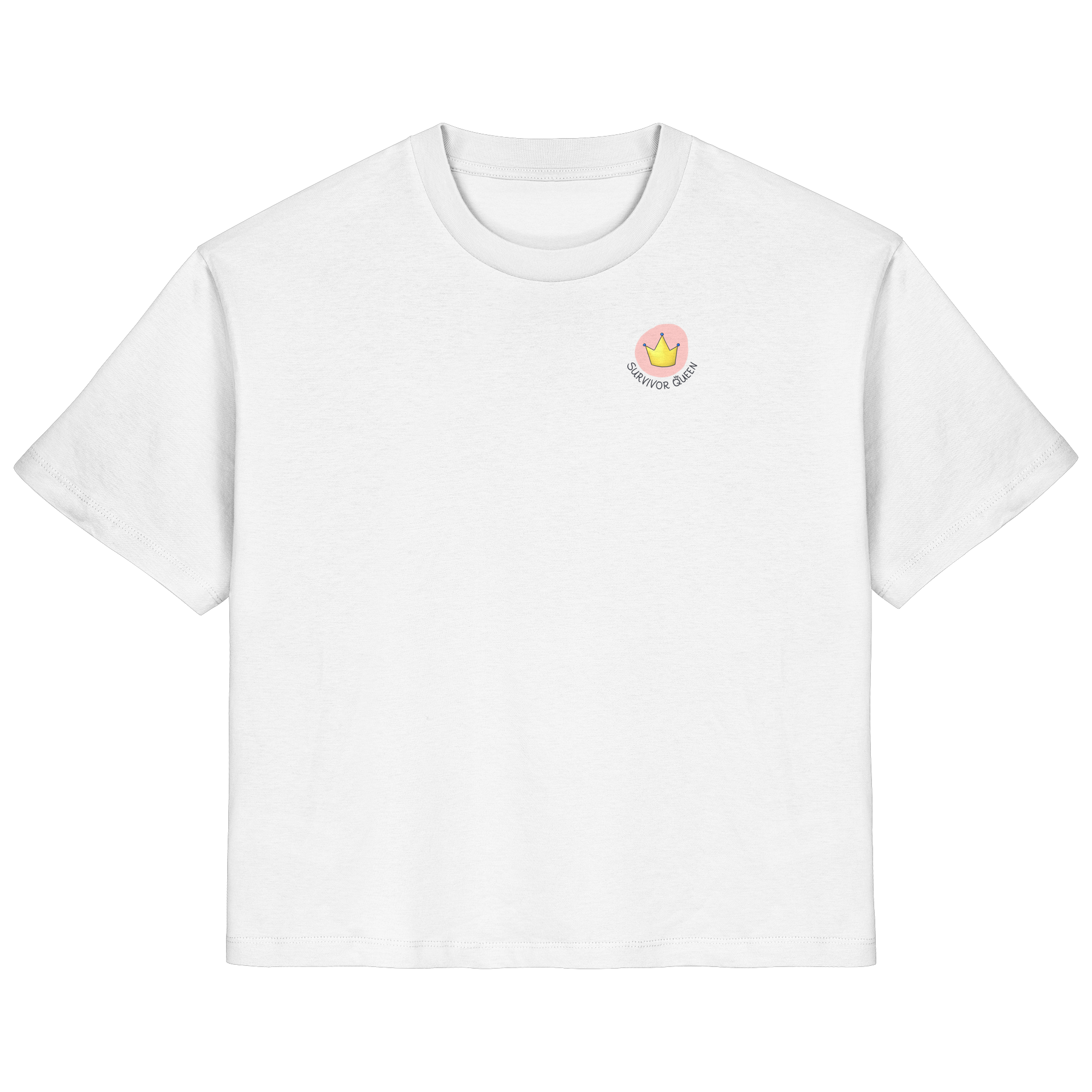 Survivor Queens Logo "Schriftzug Edition" mit Seelenmännchen "Selbstverteidigung Edition" Backprint - Ladies Organic Shirt
